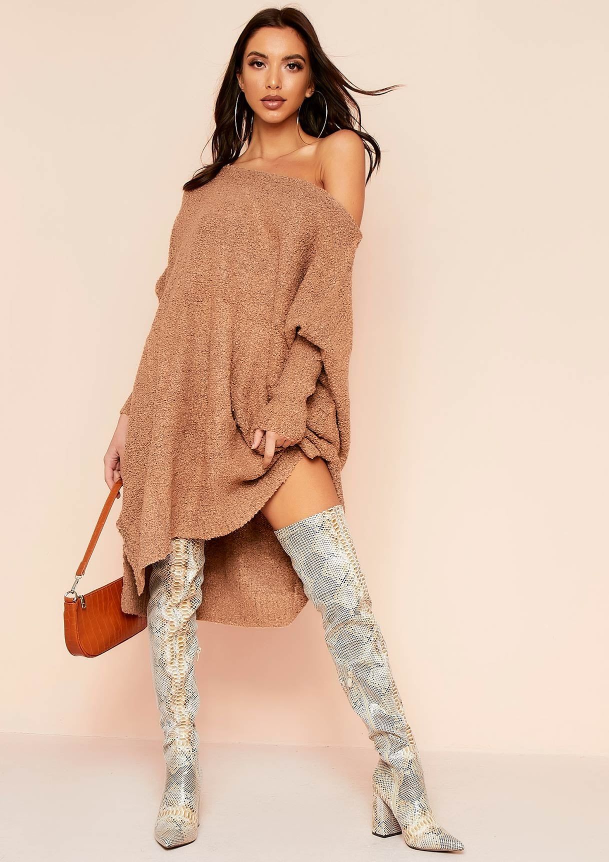 Tia Camel Soft Knit Jumper Dress sold by Missy Empire product image thumbnail 3