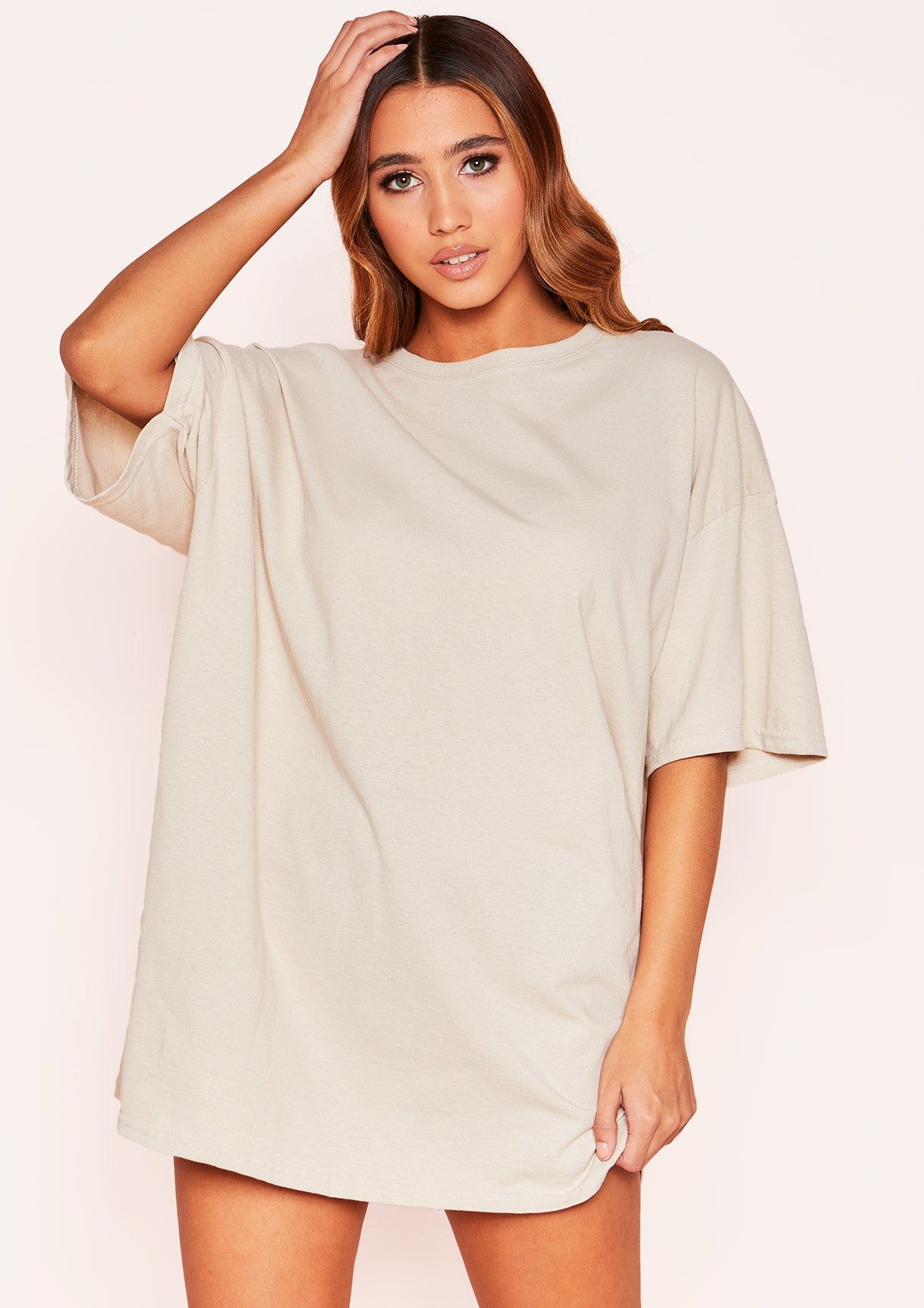 Heidi Beige Graphic Oversized T-Shirt sold by Missy Empire product image thumbnail 3