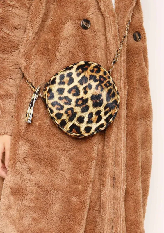 Rylee Leopard Print Circle Bag sold by Missy Empire