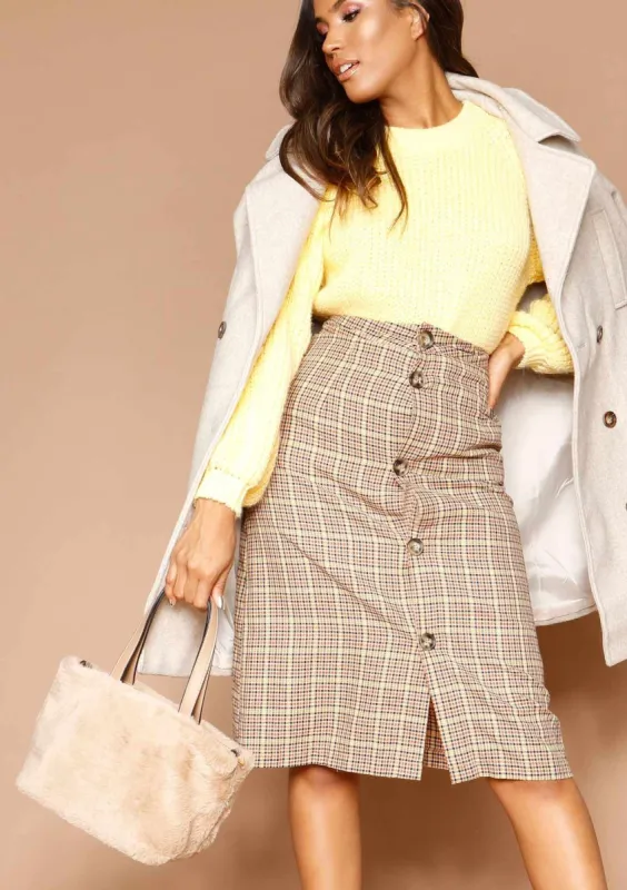 Kimora Beige Faux Fur Bag sold by Missy Empire