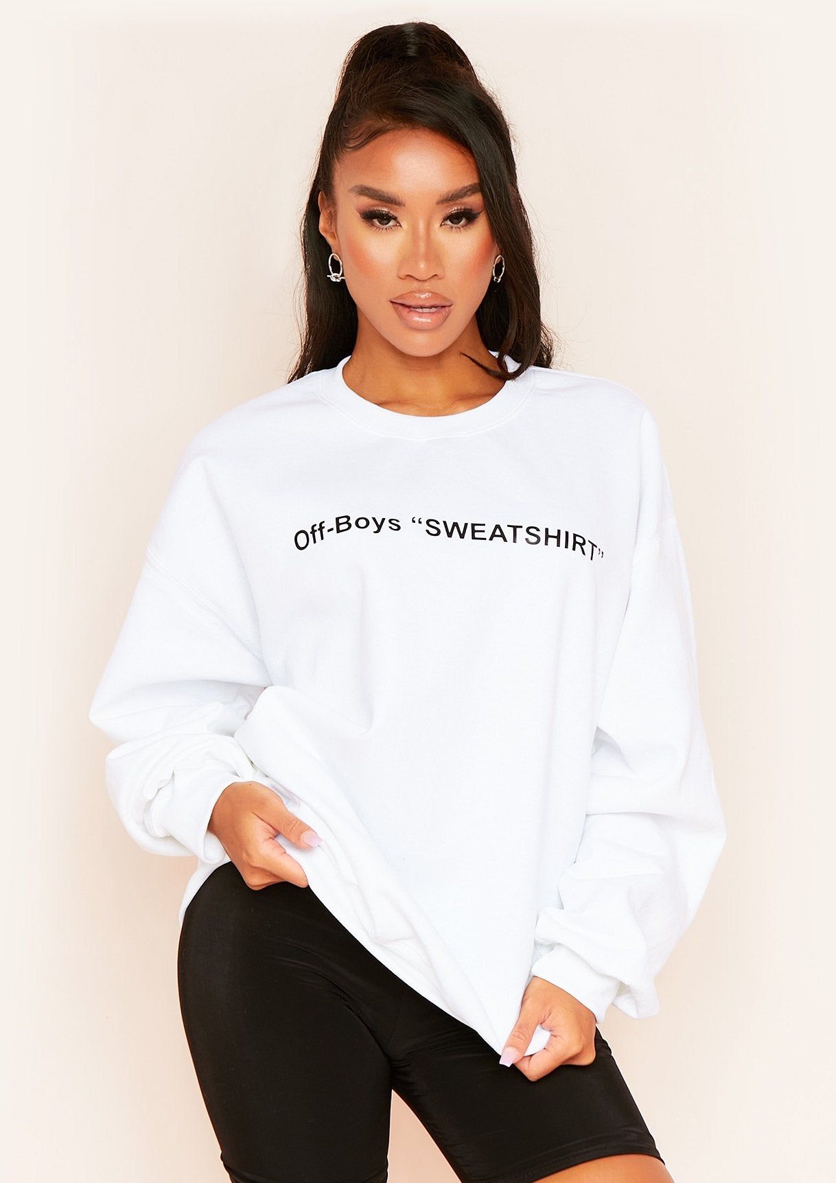 Handsa White Slogan Off-Boys Sweatshirt sold by Missy Empire
