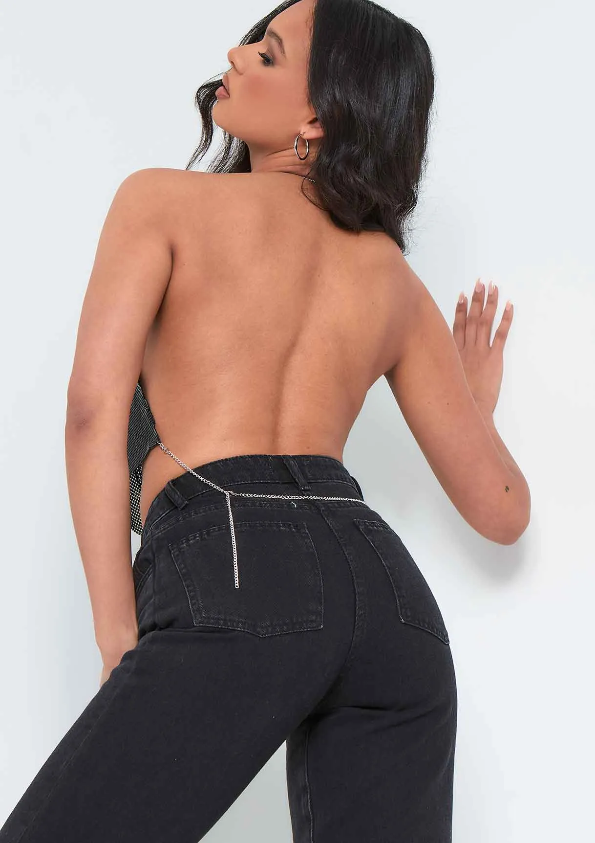 Anica Black Wash High Waisted Flare Leg Jeans sold by Missy Empire product image thumbnail 3