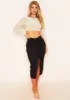 Anni Beige Slinky Long Sleeve Crop Top sold by Missy Empire