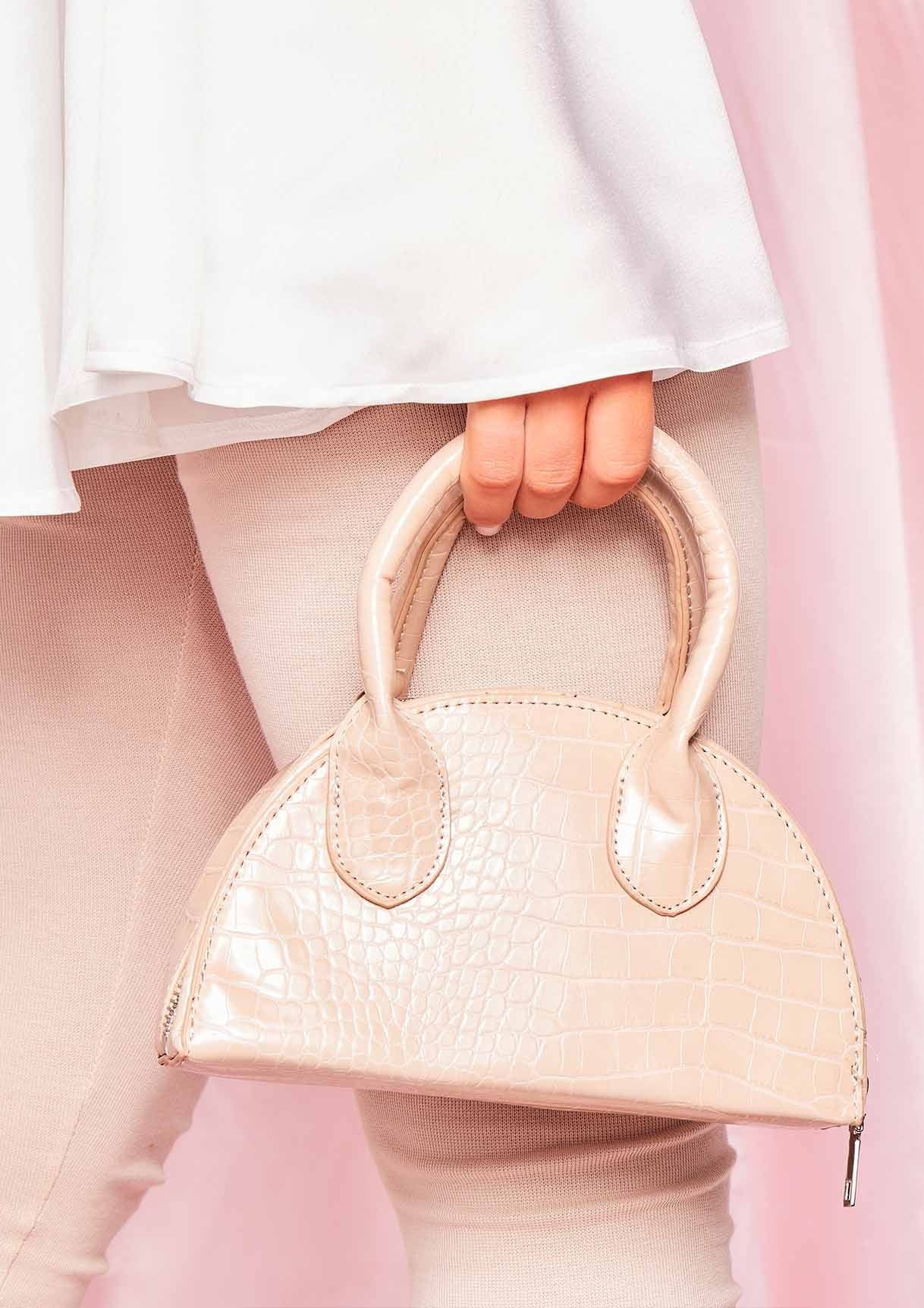 Talla Nude Croc Print Half Moon Chain Bag sold by Missy Empire product image thumbnail 4