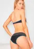 Amandine Black Stitched Bandeau Bikini sold by Missy Empire