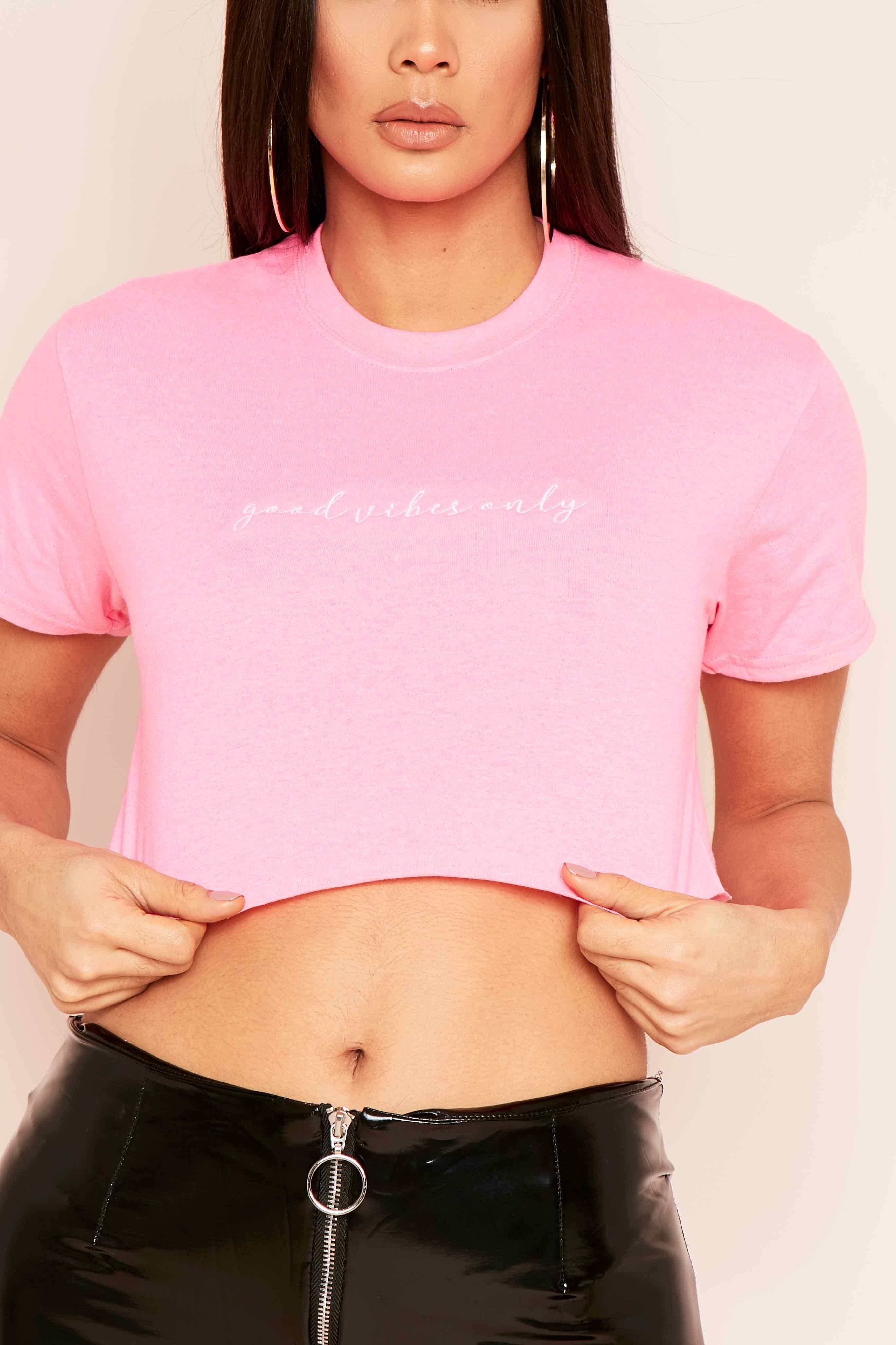 Dalary Neon Pink Slogan Cropped T-Shirt sold by Missy Empire product image thumbnail 3