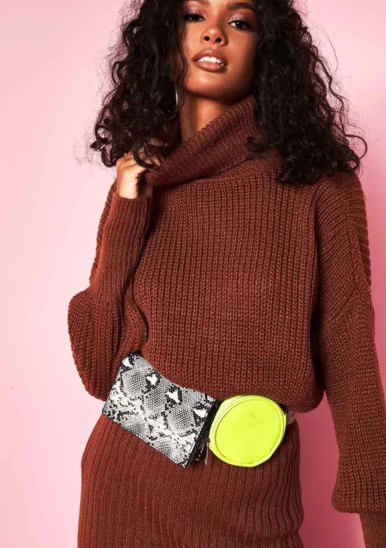 Jess Snake Print Neon Bum Bag sold by Missy Empire