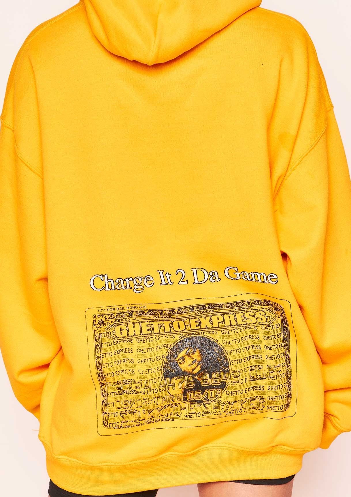 Justine Mustard Ghetto Express Slogan Oversized Hoodie sold by Missy Empire product image thumbnail 4