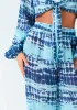 Nancy Blue Tie Dye Wide Leg Trouser sold by Missy Empire