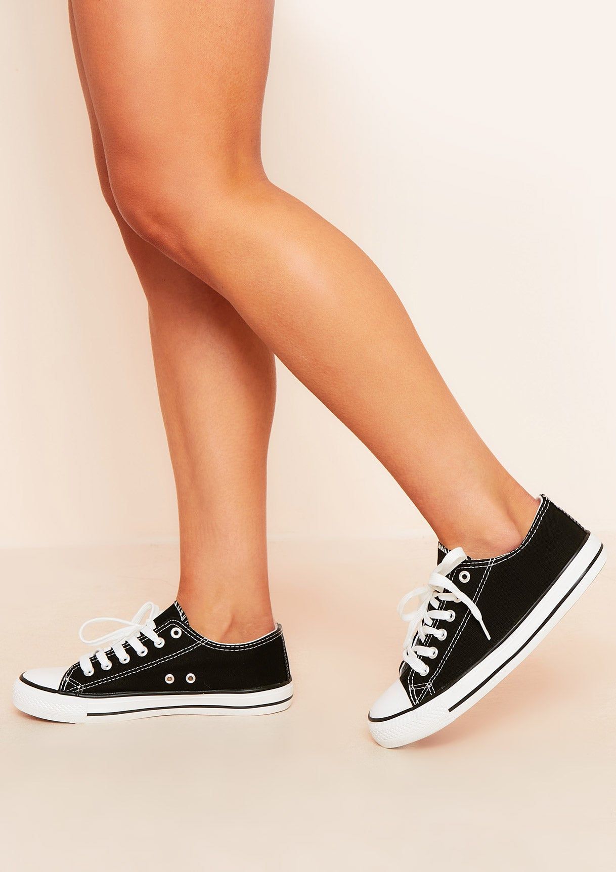 Hailey Black Lace Up Trainers sold by Missy Empire product image thumbnail 2