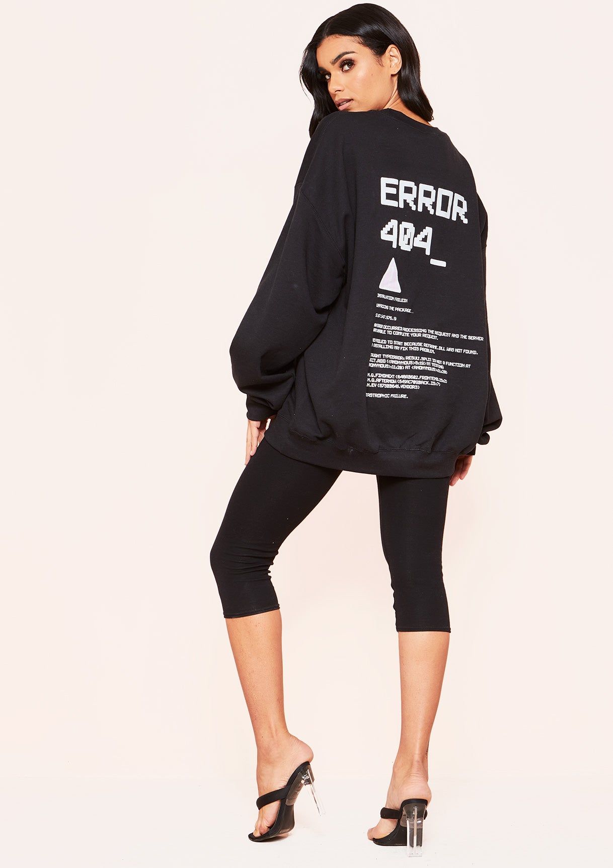 Joanna Black Error Graphic Oversized Sweatshirt sold by Missy Empire product image thumbnail 2