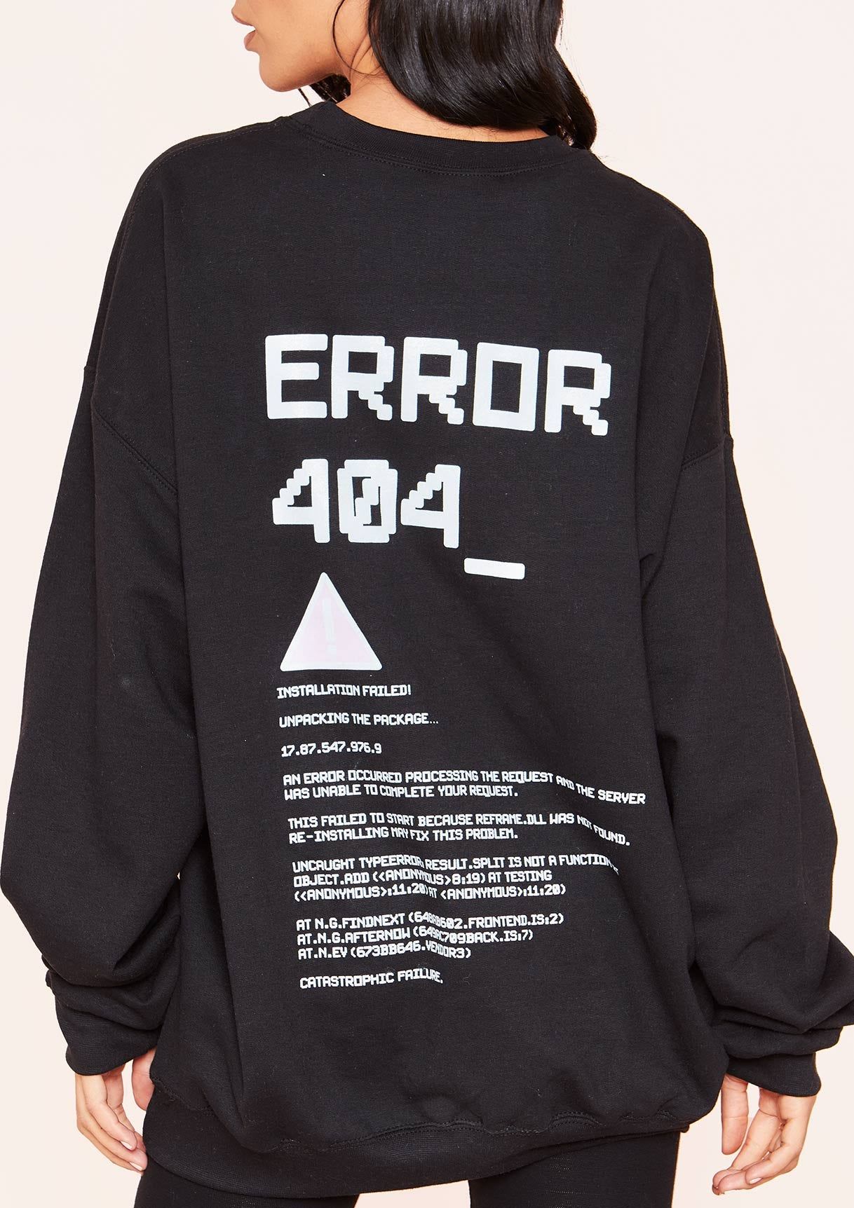 Joanna Black Error Graphic Oversized Sweatshirt sold by Missy Empire product image thumbnail 4