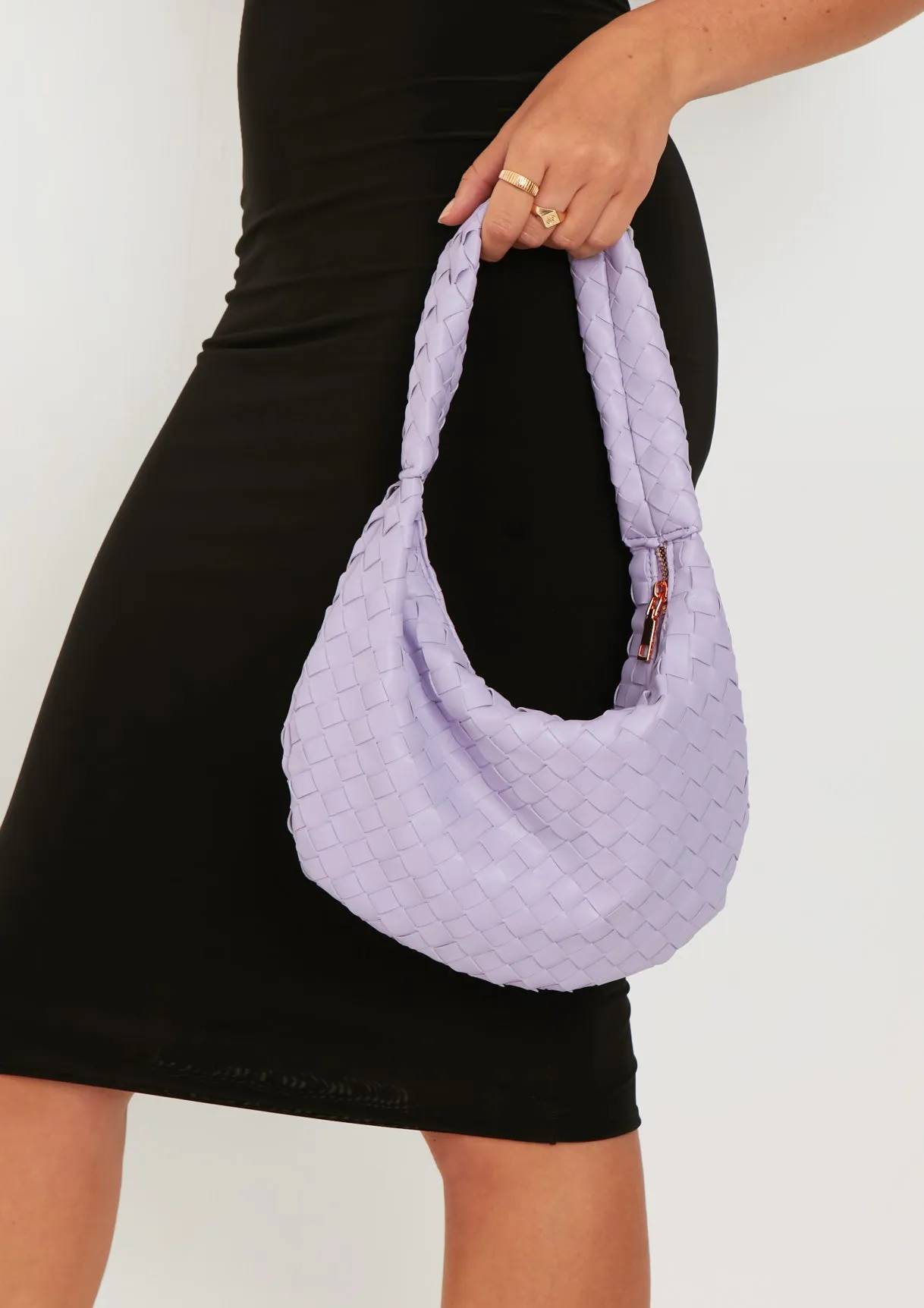 Marion Lilac Woven Shoulder Bag sold by Missy Empire product image thumbnail 3