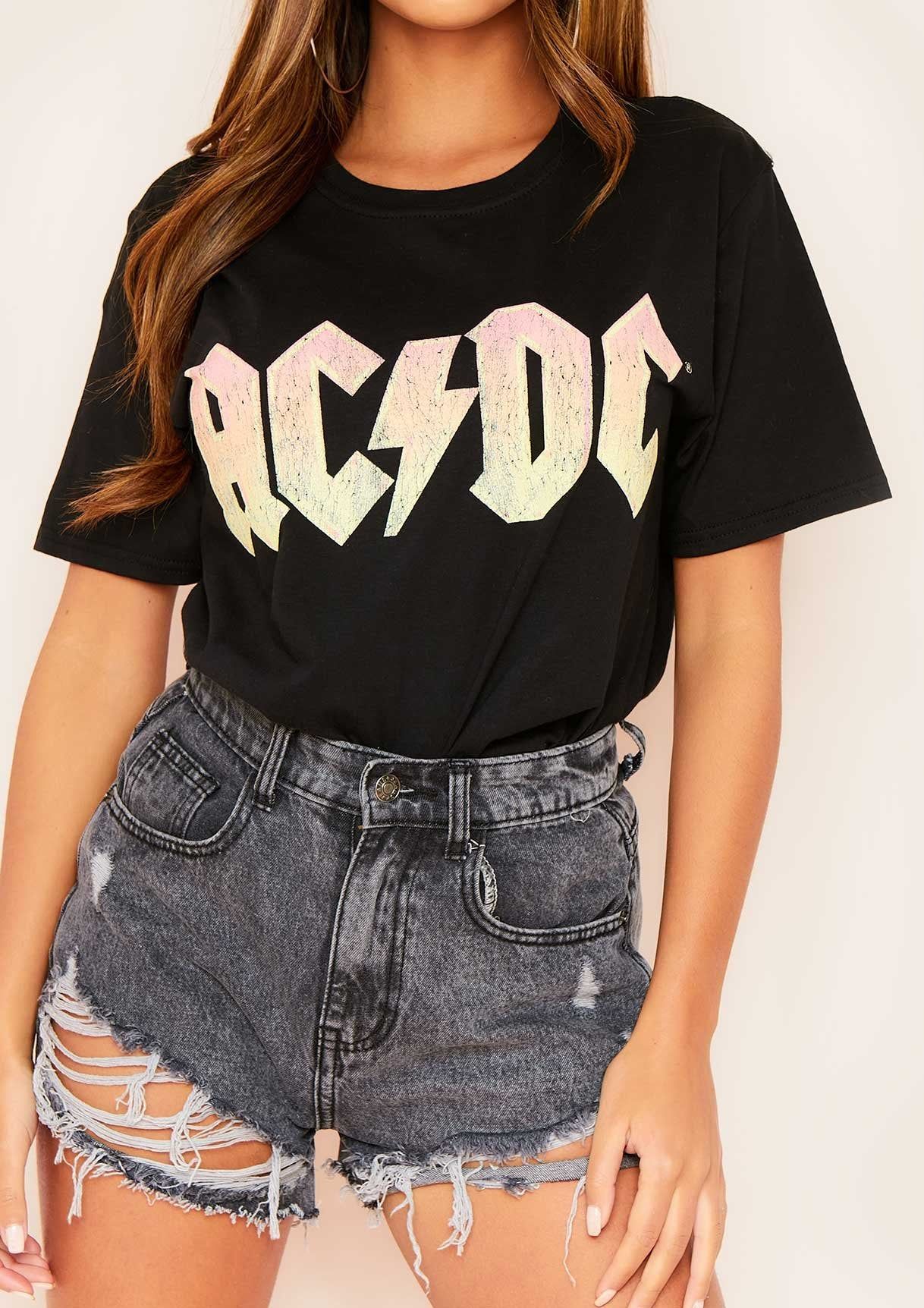 Ria Black ACDC Graphic Slogan T-Shirt sold by Missy Empire product image thumbnail 3