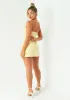 Jasmine Lemon Tailored Bandeau Mini Dress sold by Missy Empire