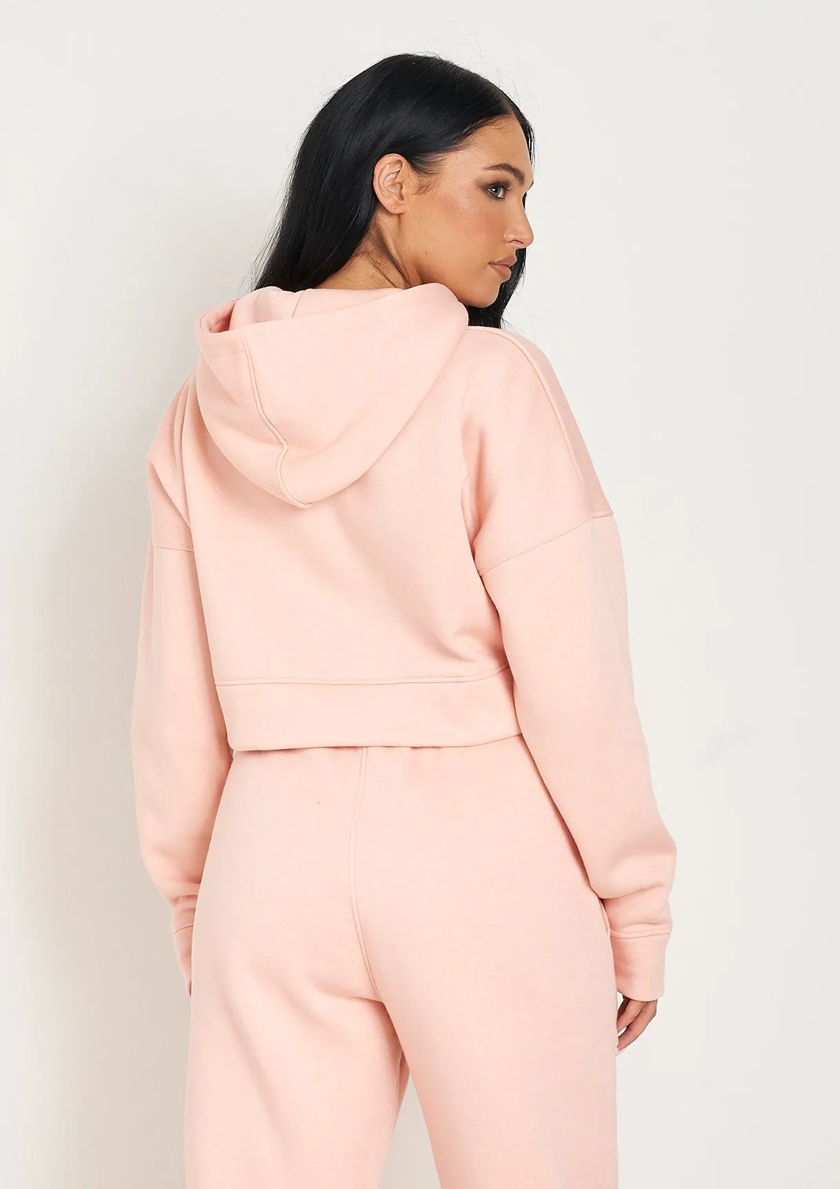 Alina Peach Pocket Front Cropped Hoodie sold by Missy Empire product image thumbnail 3