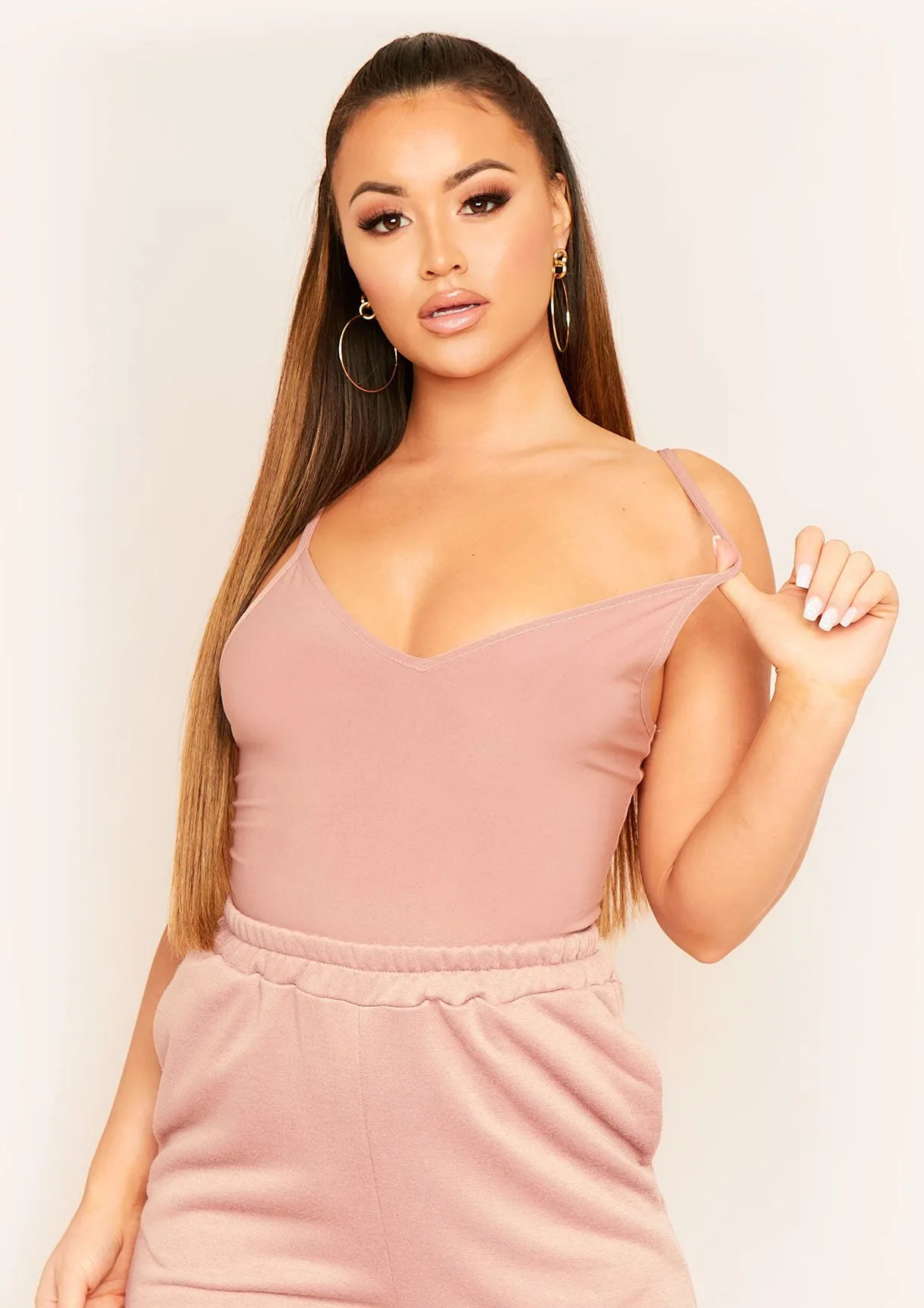 Sidra Mocha Smooth Plunge Strappy Bodysuit sold by Missy Empire product image thumbnail 4