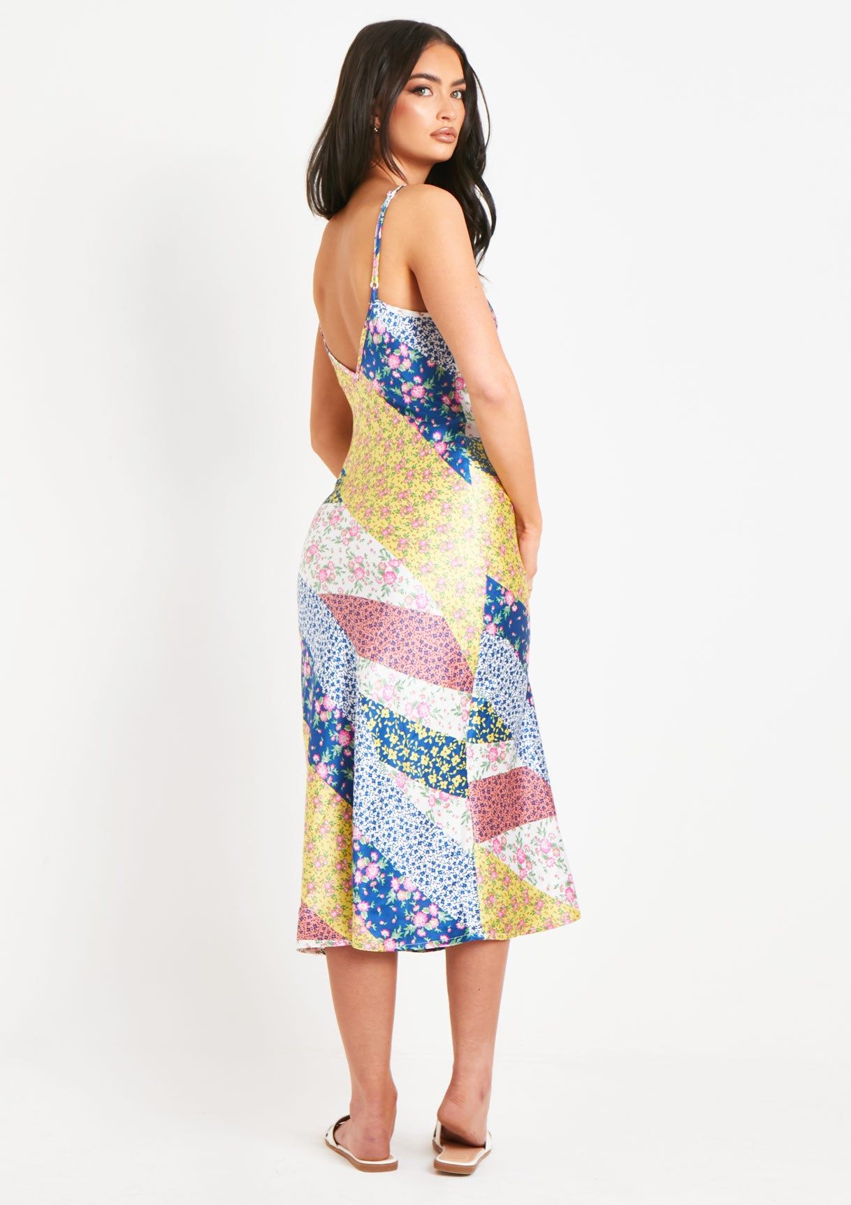 Lori Multi Printed Satin Maxi Dress sold by Missy Empire