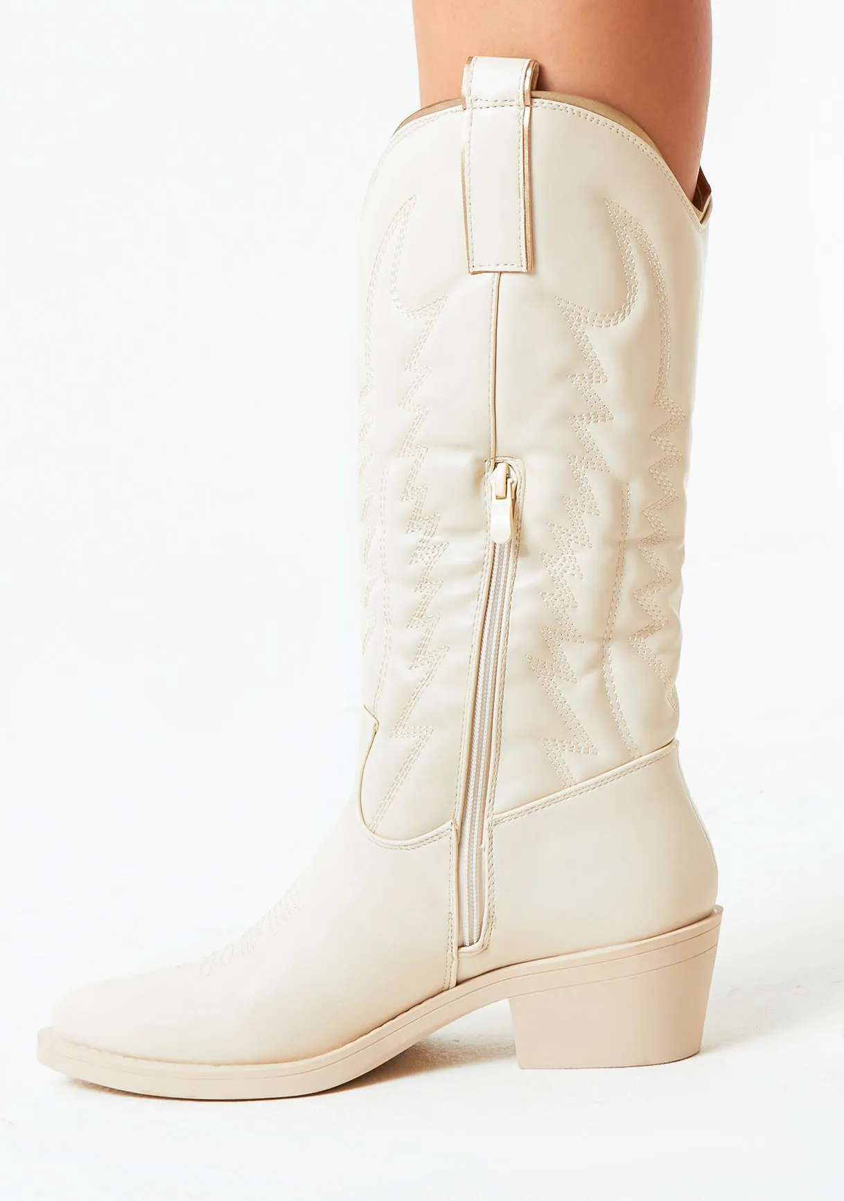 Bethanie Beige Cowboy Boots sold by Missy Empire product image thumbnail 5