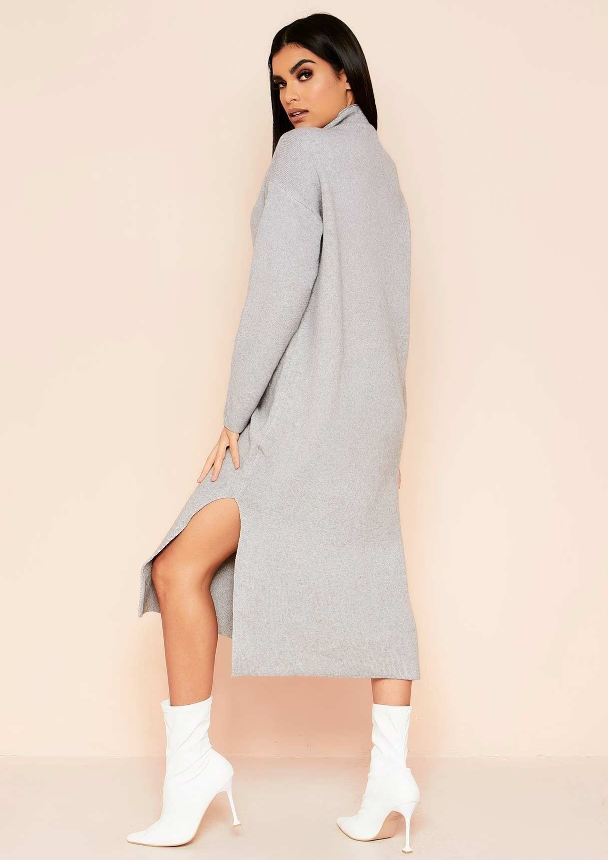 Alexa Grey Knit Jumper Dress sold by Missy Empire product image thumbnail 2