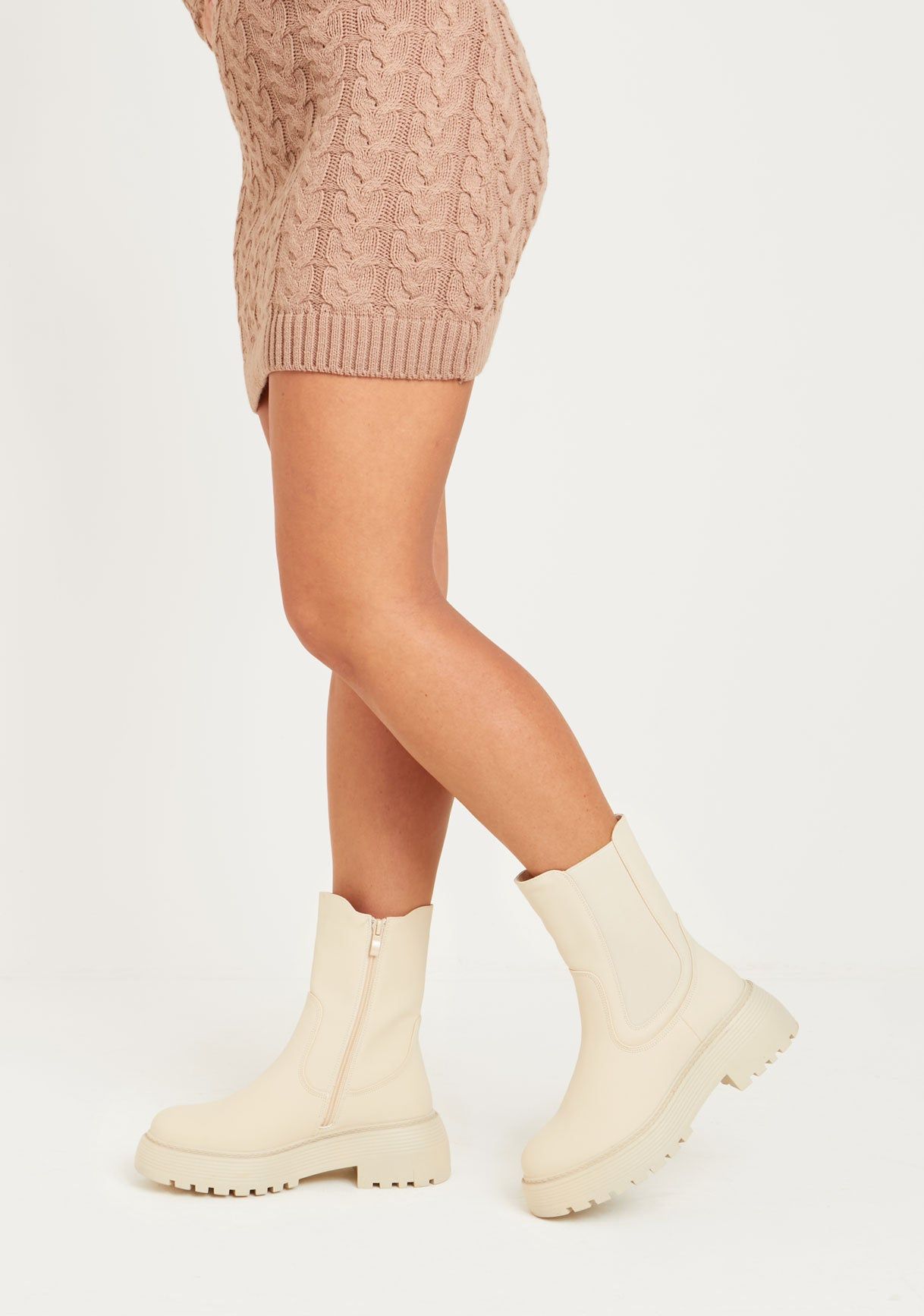 Luna Cream Chelsea Ankle Boots sold by Missy Empire product image thumbnail 2
