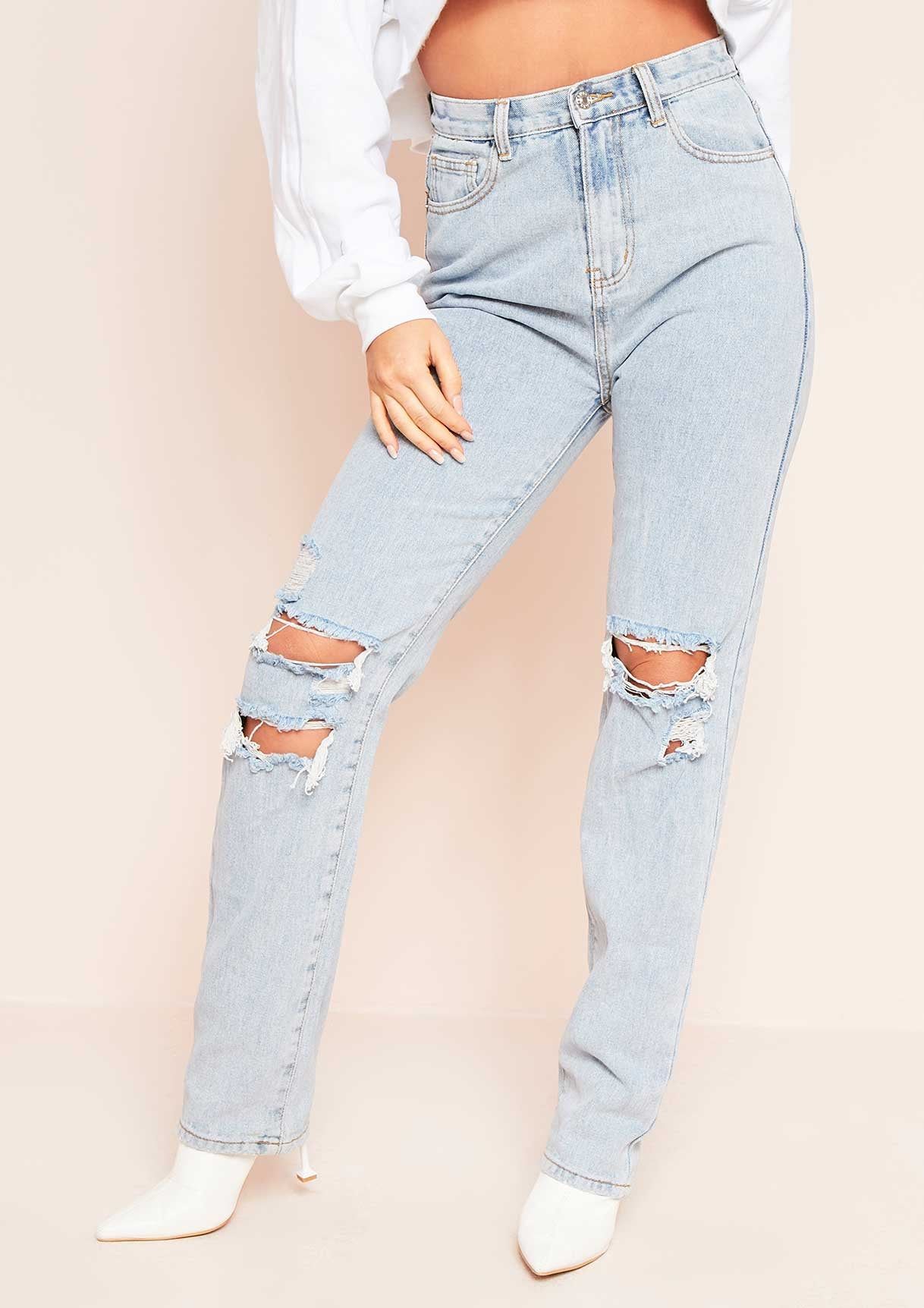 Sienna Denim Ripped Knee Straight Leg Jeans sold by Missy Empire product image thumbnail 2