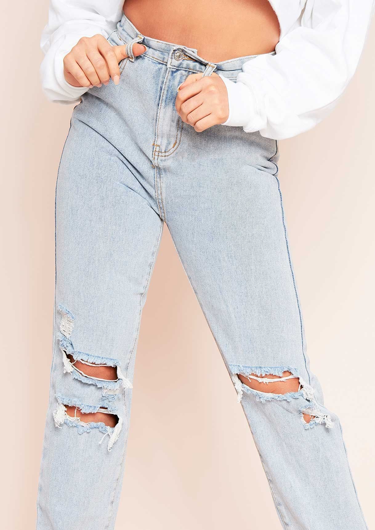 Sienna Denim Ripped Knee Straight Leg Jeans sold by Missy Empire product image thumbnail 3