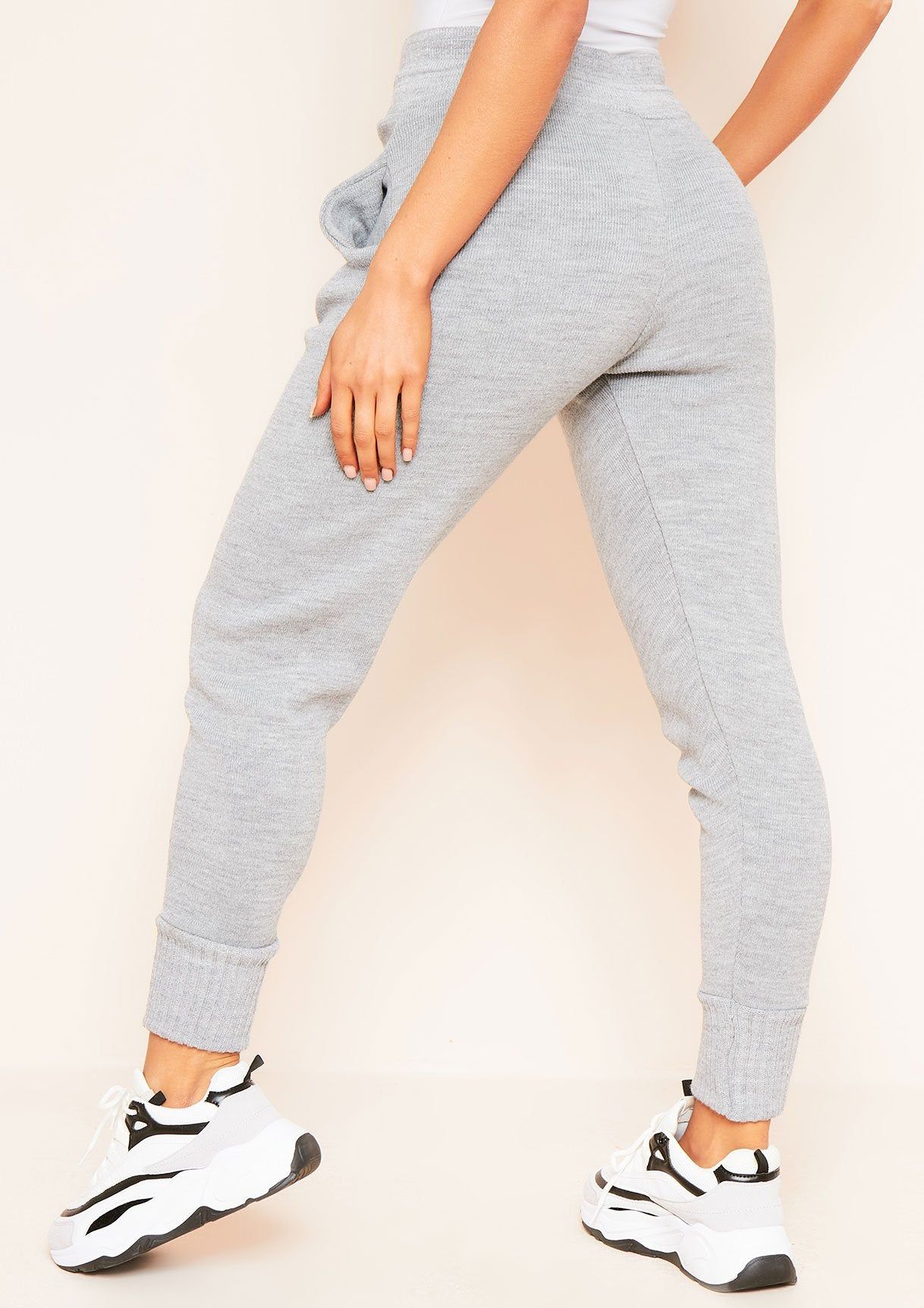 Jenniya Grey Knitted Jogger Bottoms sold by Missy Empire product image thumbnail 3