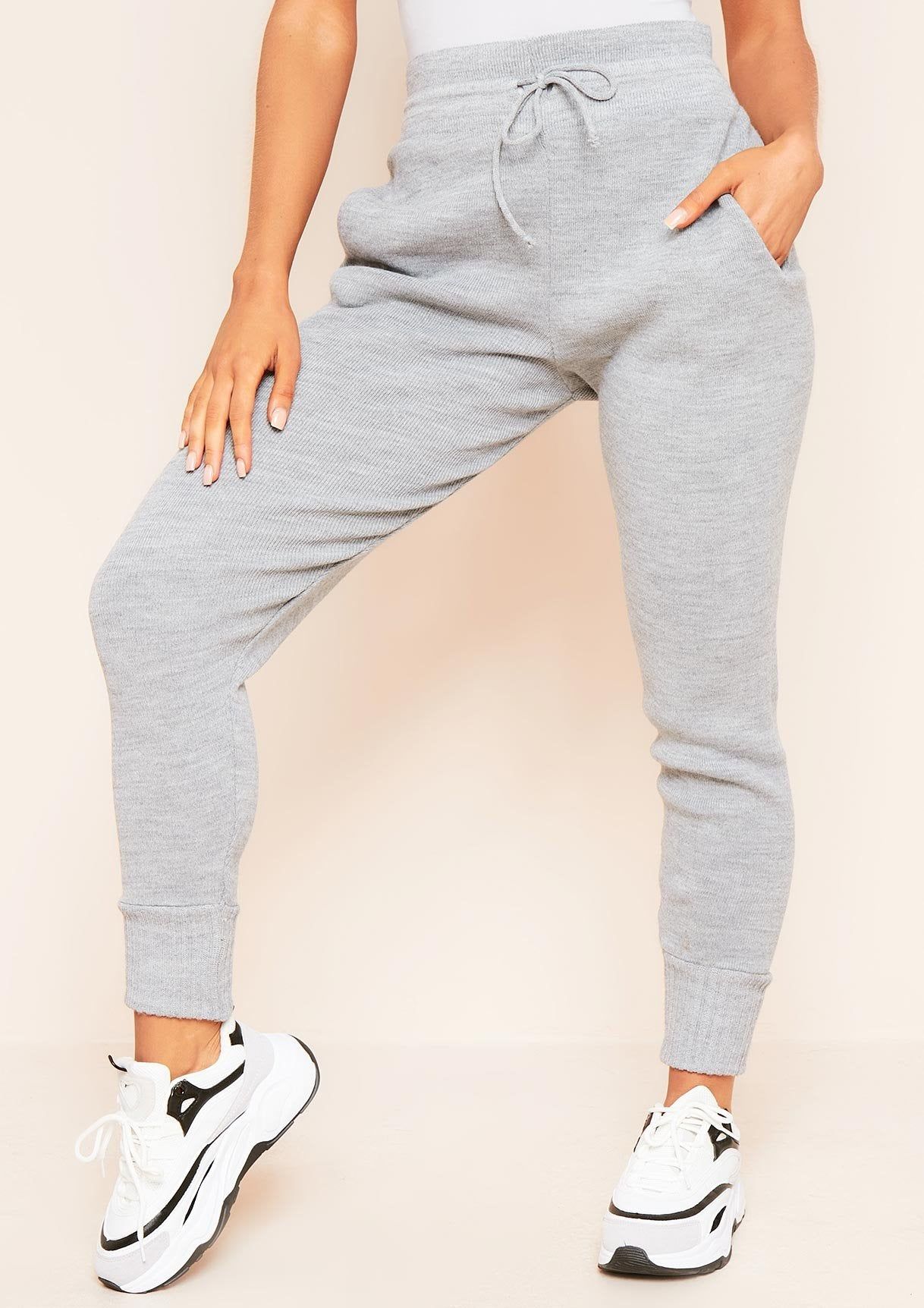 Jenniya Grey Knitted Jogger Bottoms sold by Missy Empire product image thumbnail 2