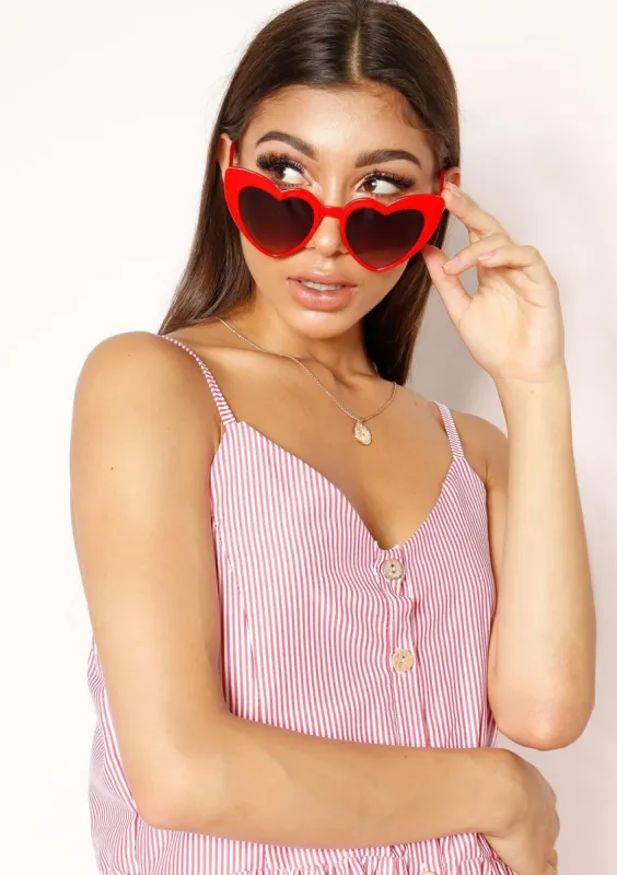 Maizi Red Heart Sunglasses sold by Missy Empire