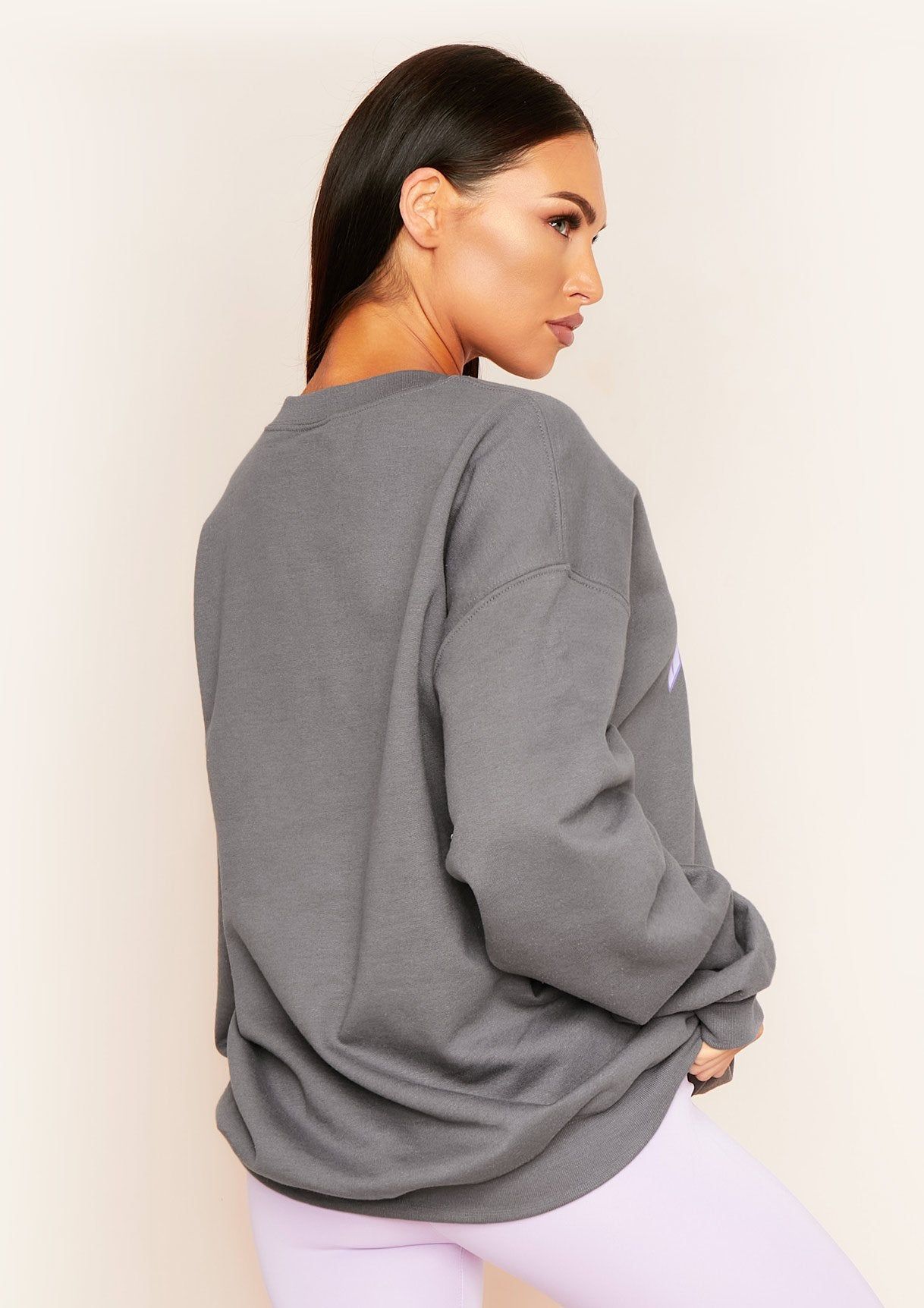 Sancia Charcoal Babygirl Slogan Oversized Sweatshirt sold by Missy Empire product image thumbnail 3