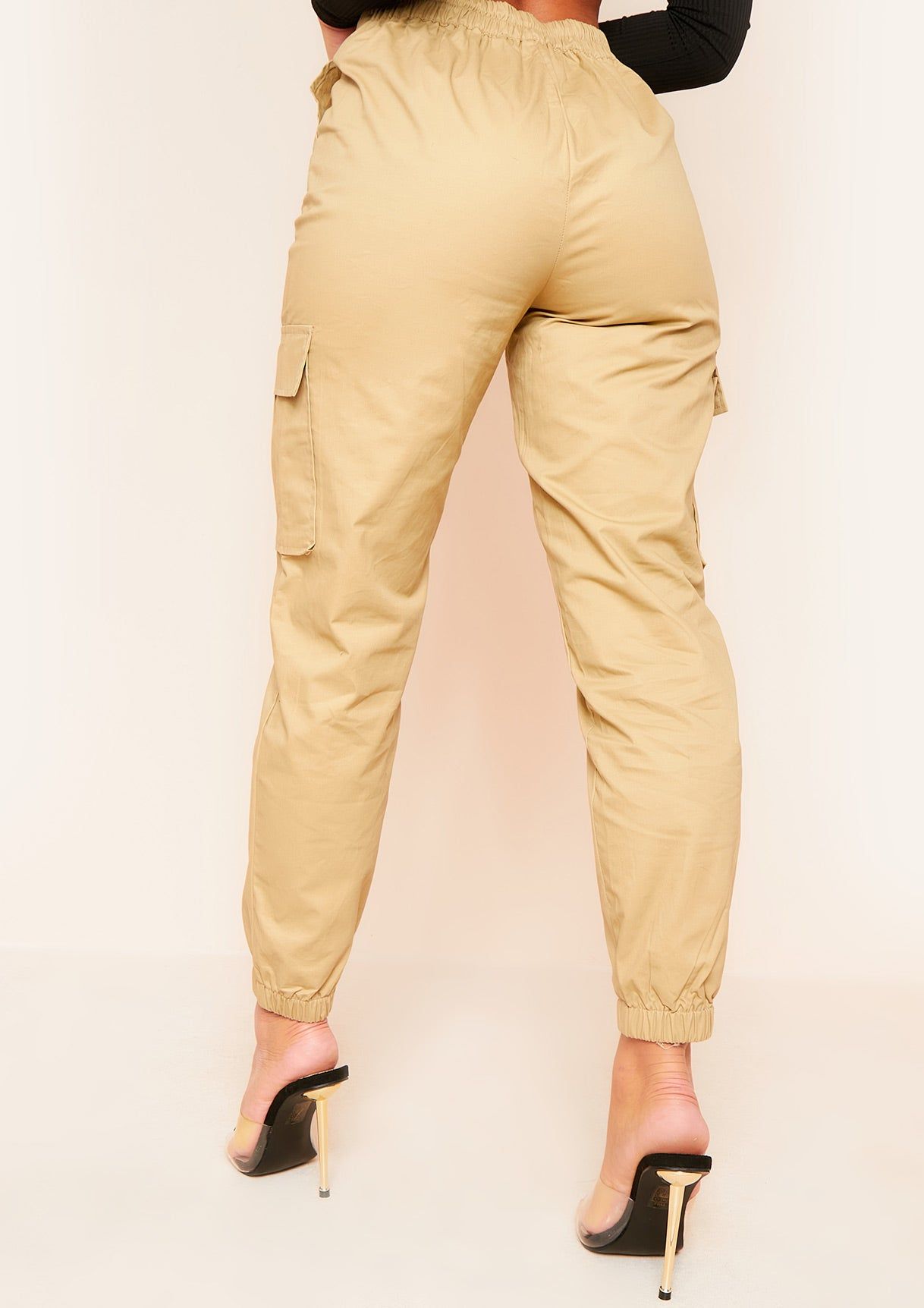 Vanina Beige Cargo Pocket Trousers sold by Missy Empire product image thumbnail 3