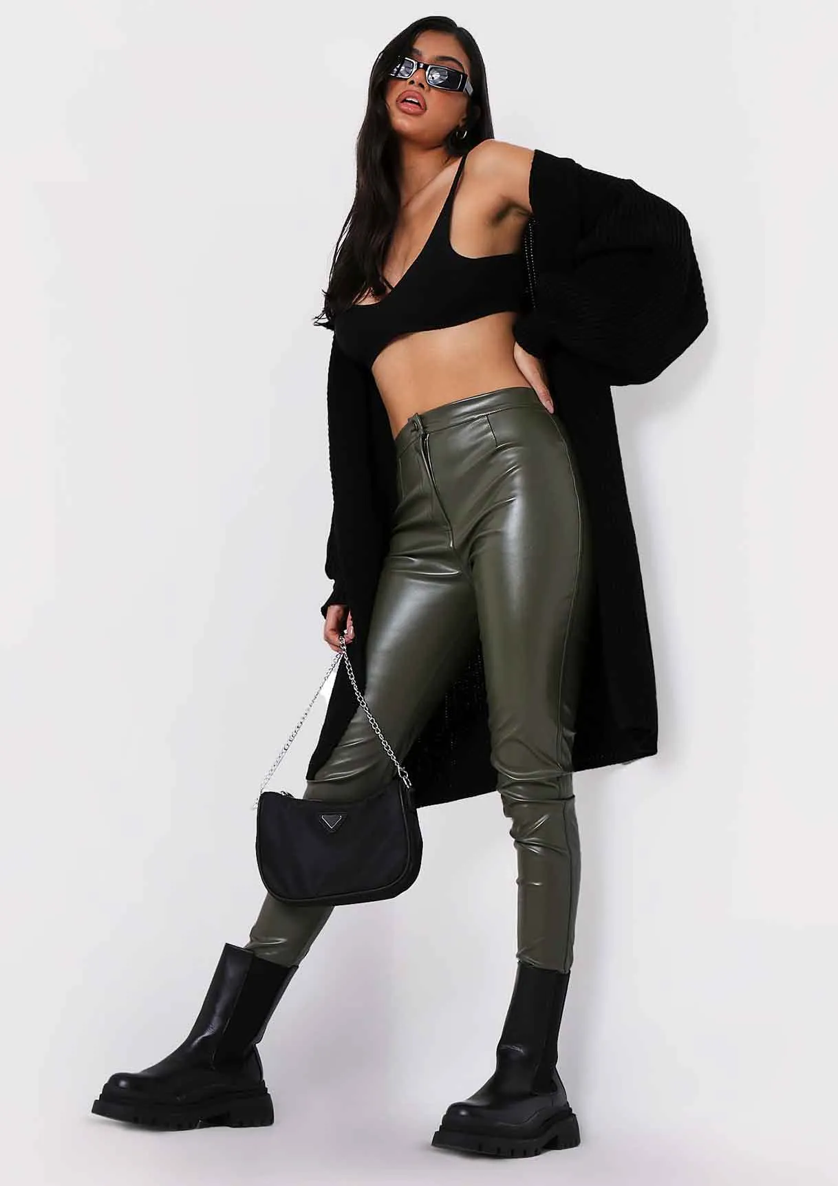 Jimena Black Balloon Sleeve Knitted Cardigan sold by Missy Empire product image thumbnail 4