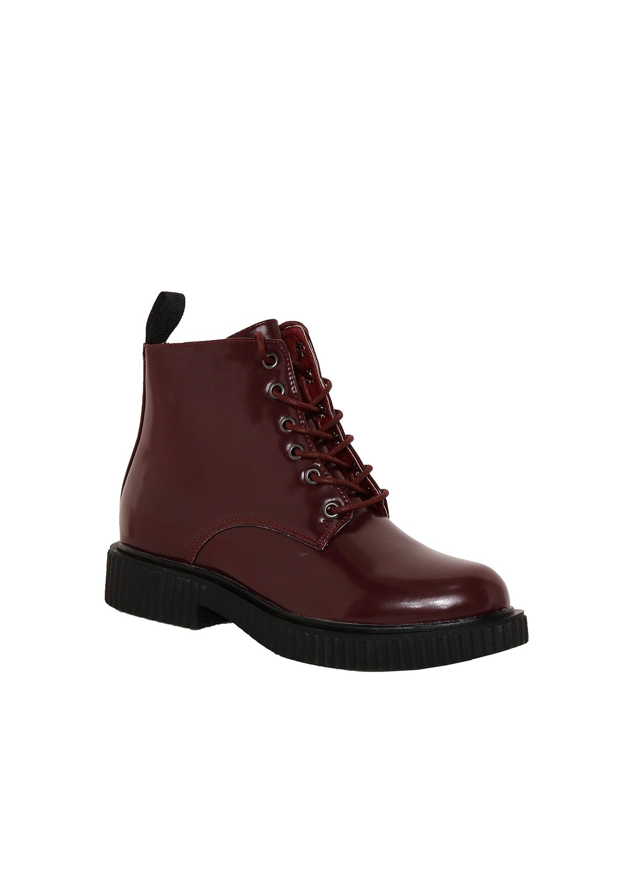 Zaheera Wine Lace Up Boots sold by Missy Empire product image thumbnail 3