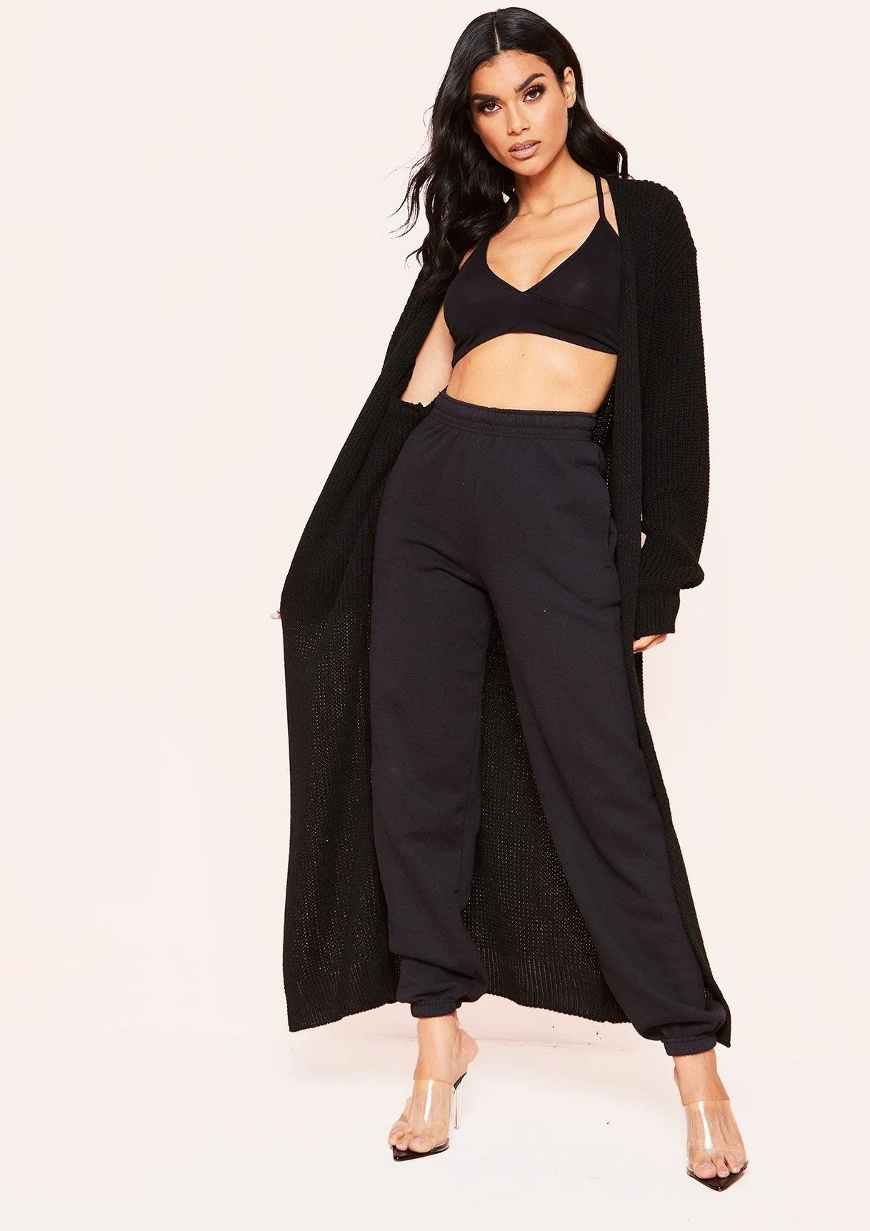 Addie Black Longline Knit Cardigan sold by Missy Empire product image thumbnail 4