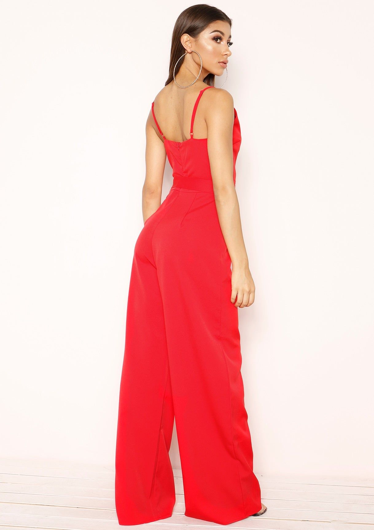 Alex Red Plunge Jumpsuit sold by Missy Empire product image thumbnail 4