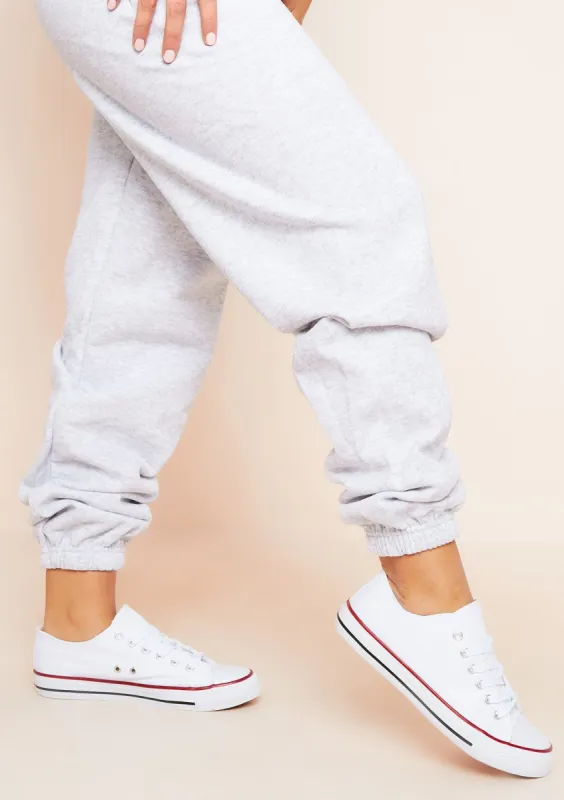 Hailey White Lace Up Trainers sold by Missy Empire