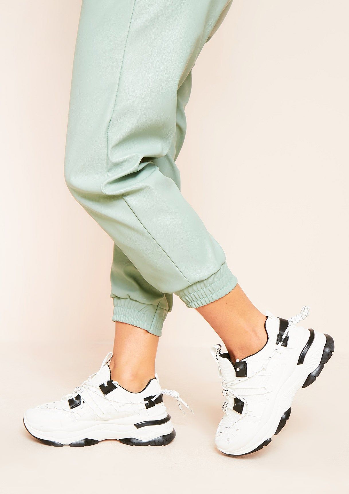 Bulana Black White Contrast Chunky Trainers sold by Missy Empire