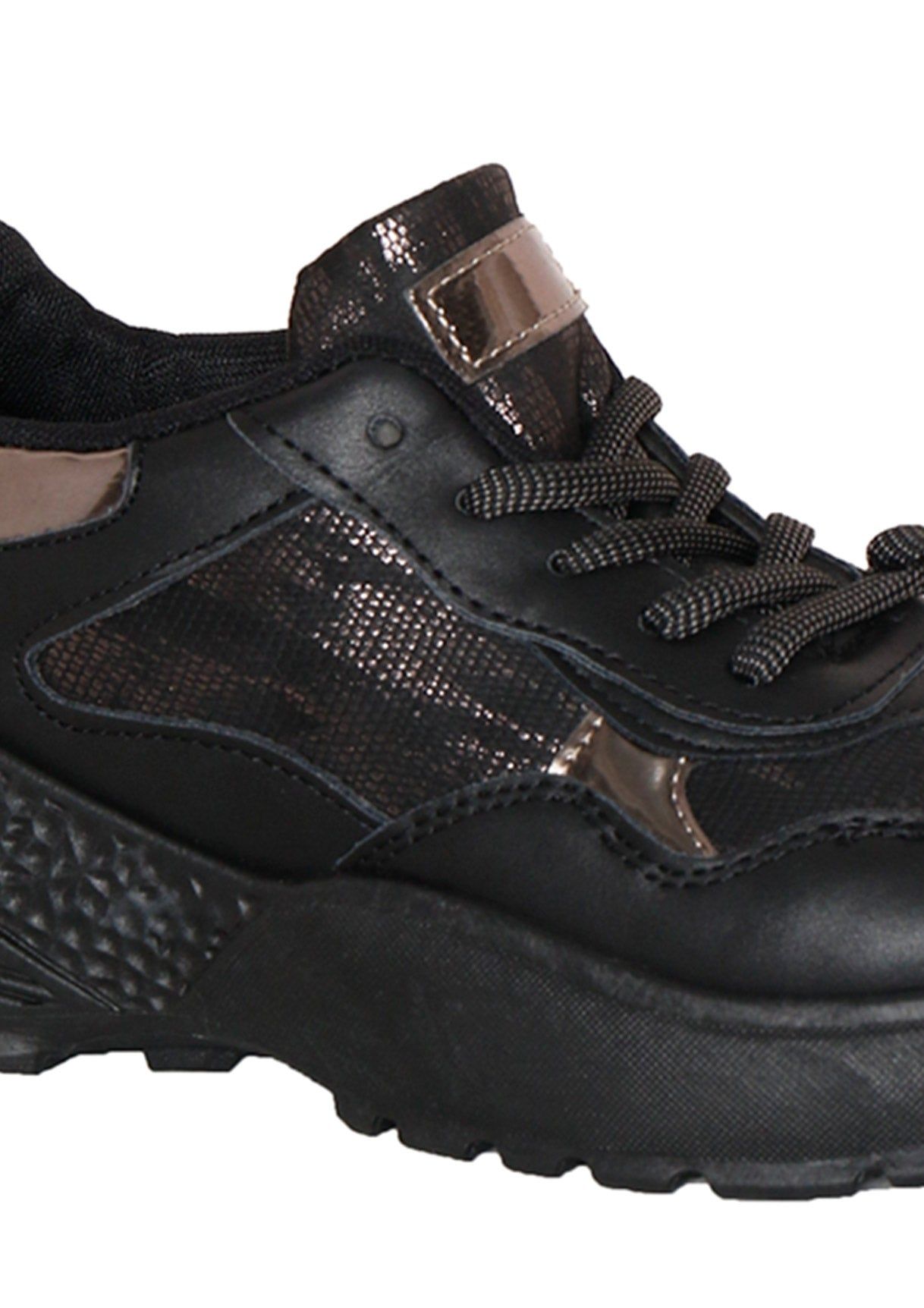 Zora Black Panel Chunky Trainers sold by Missy Empire product image thumbnail 4