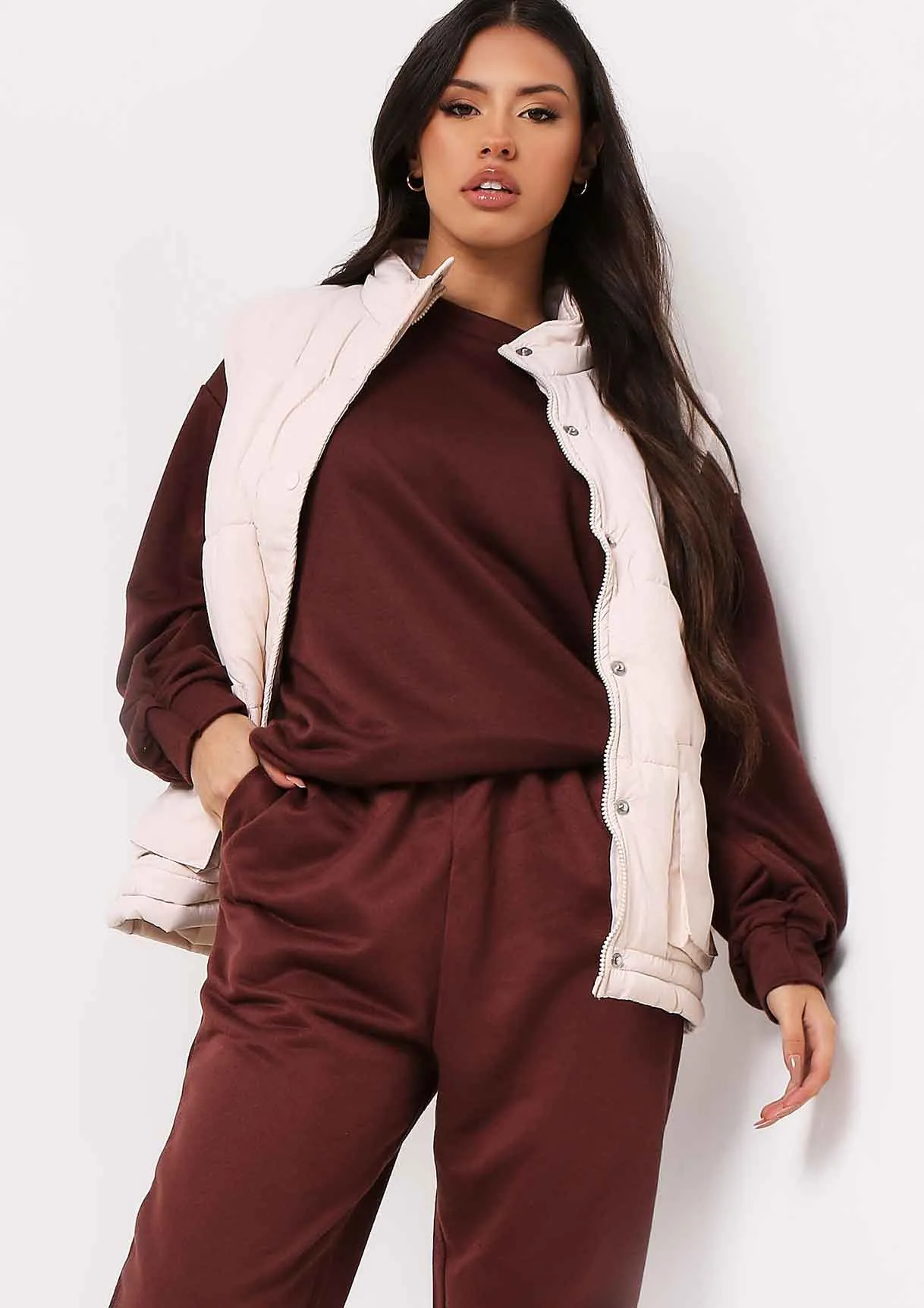 Stella Chocolate Casual High Waisted Joggers sold by Missy Empire product image thumbnail 5