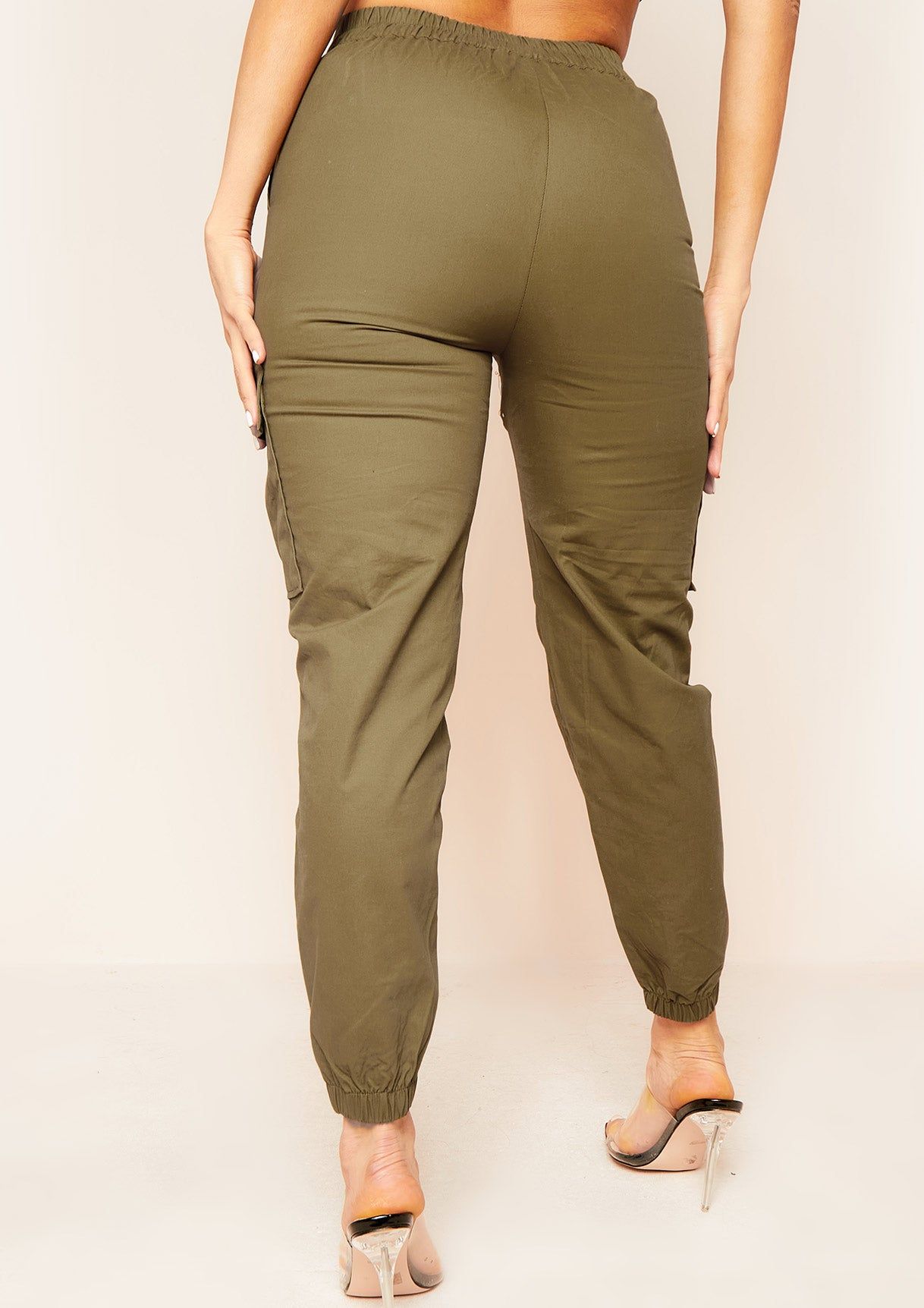 Vanina Khaki Green Cargo Pocket Trousers sold by Missy Empire product image thumbnail 4