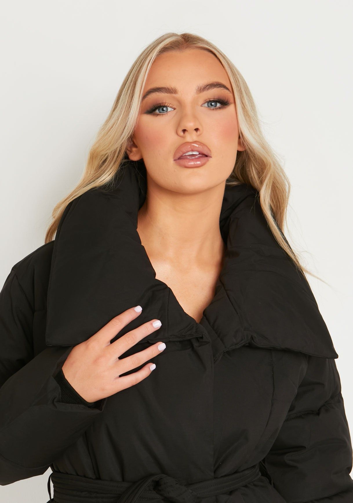 Zara Black Longline Tie Waist Puffer Coat sold by Missy Empire product image thumbnail 2