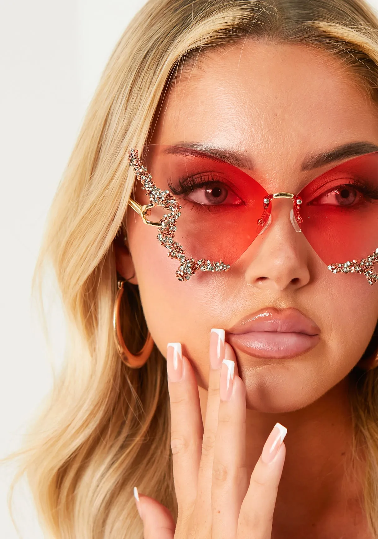 Imogen Pink Butterfly Sunglasses sold by Missy Empire product image thumbnail 2
