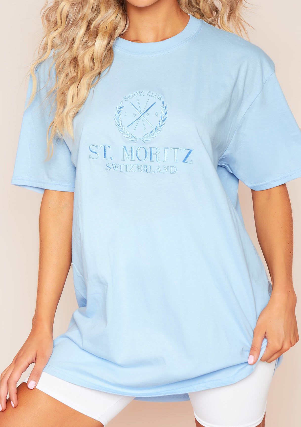 Brinley Blue St Moritz Embroidered T-Shirt sold by Missy Empire product image thumbnail 3