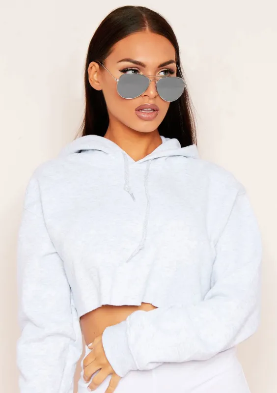 Tyler Silver Aviator Style Sunglasses sold by Missy Empire