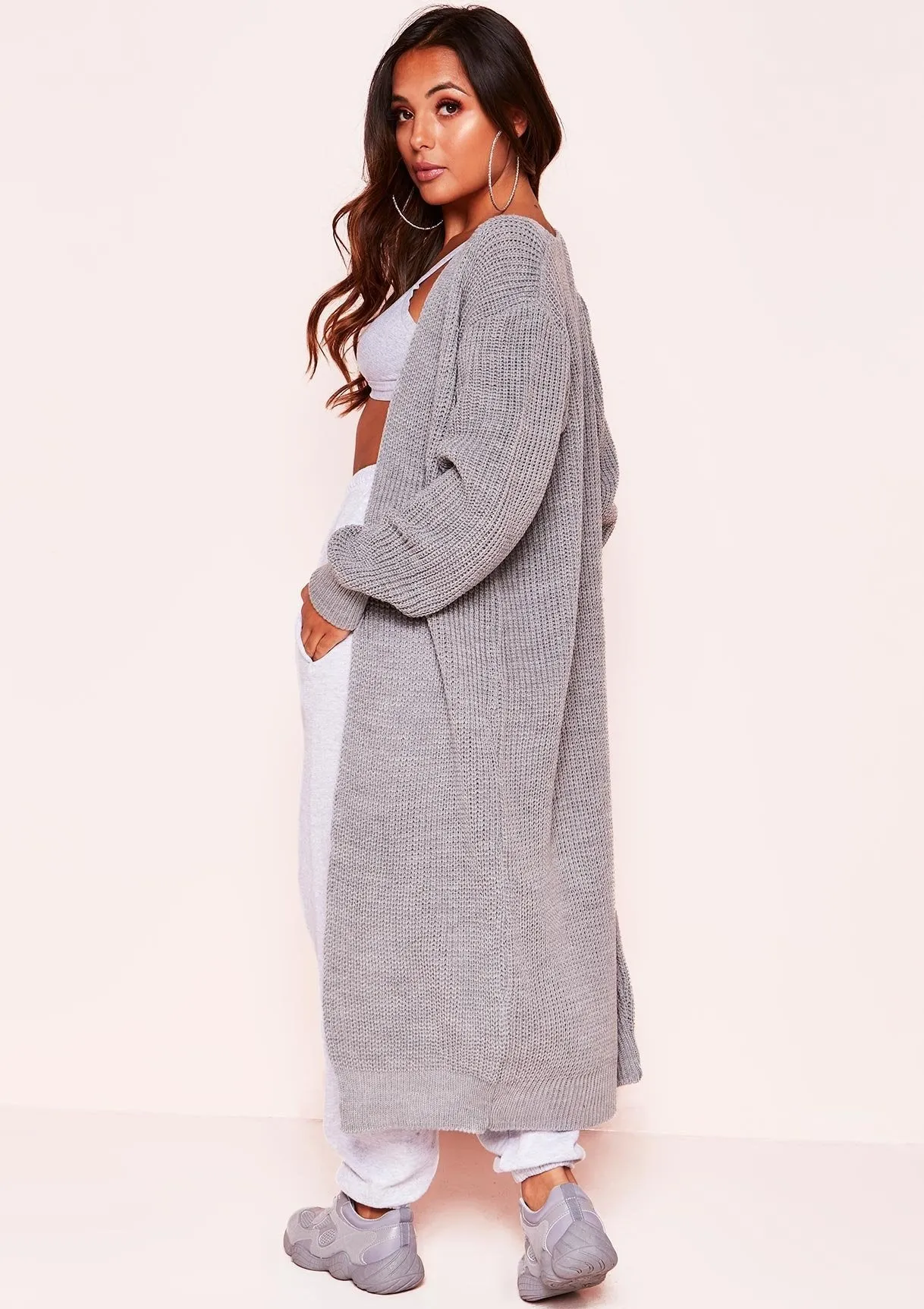 Addie Grey Longline Knit Cardigan sold by Missy Empire product image thumbnail 3