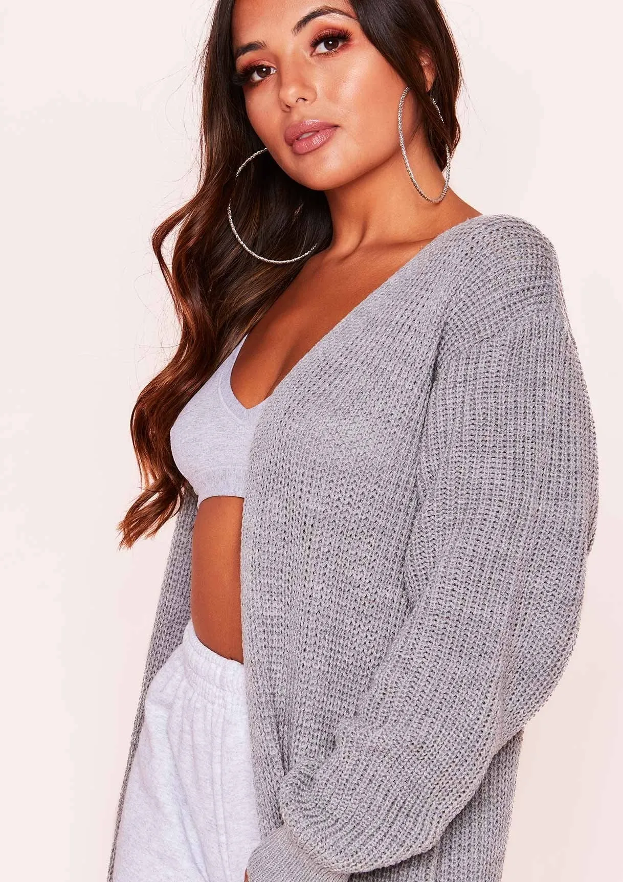 Addie Grey Longline Knit Cardigan sold by Missy Empire product image thumbnail 2