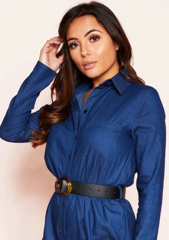 Kacie Black Tortoise Shell Circle Belt sold by Missy Empire