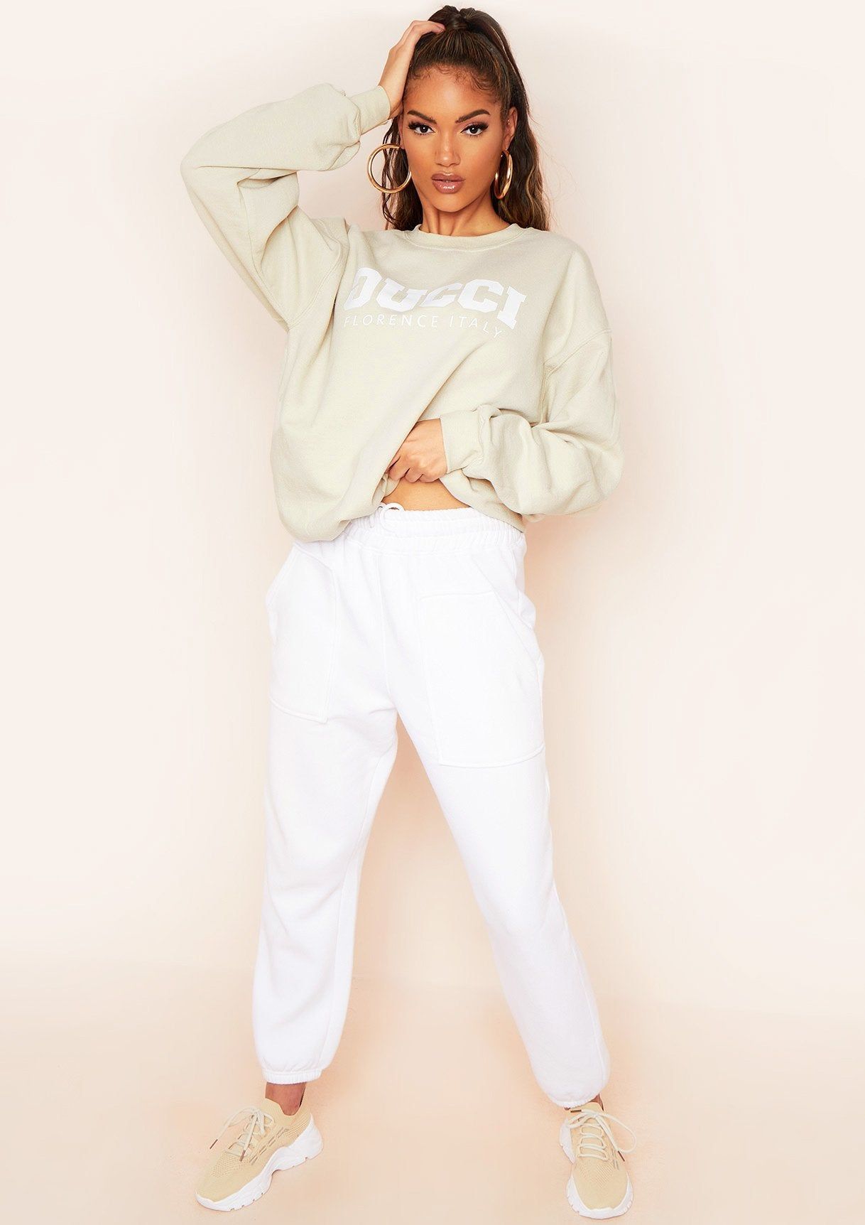 Jayla Sand Slogan Oversized Sweatshirt sold by Missy Empire product image thumbnail 3