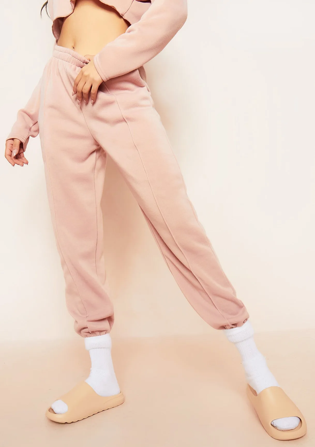 Anna Beige Seam Detail Joggers sold by Missy Empire product image thumbnail 2